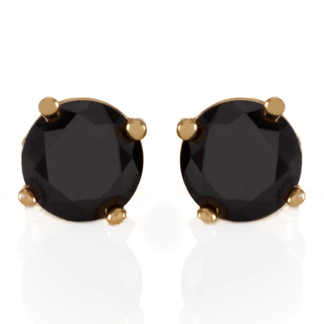 Onyx Brilliant-Cut Stud Earrings