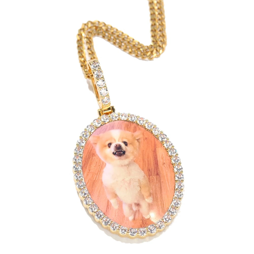 Custom Photo Oval Pendants Men