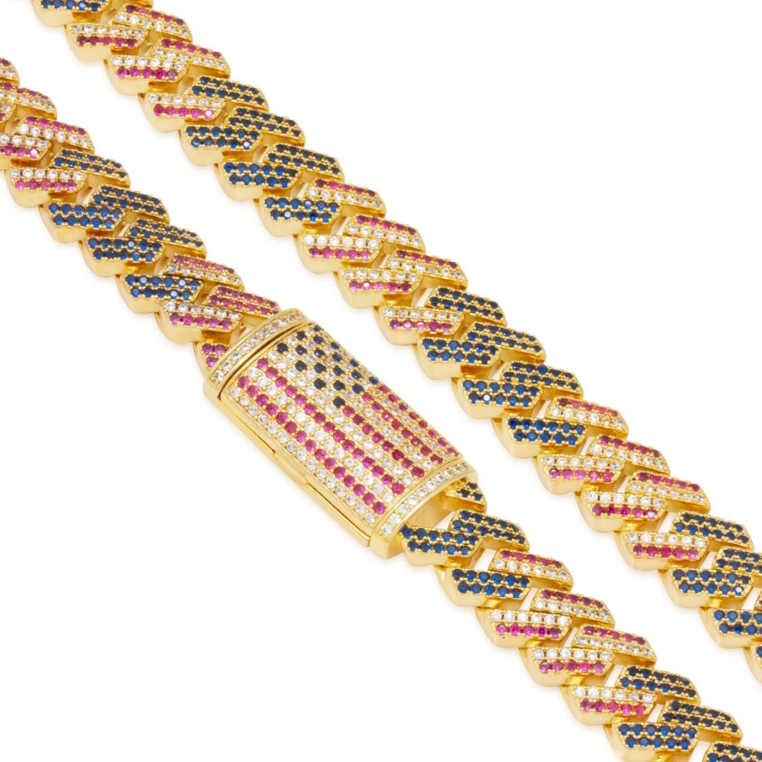 13mm Iced Patriot Miami Cuban Link Chain