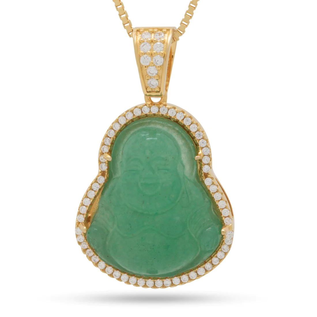 Sterling Silver Jade Content Buddha Necklace