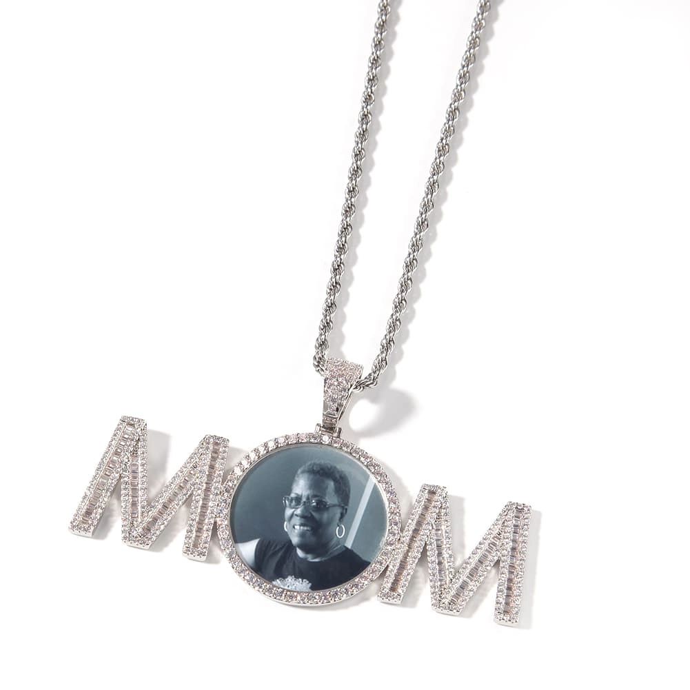 Custom Photo Design Letter Pendants Free MOM Style