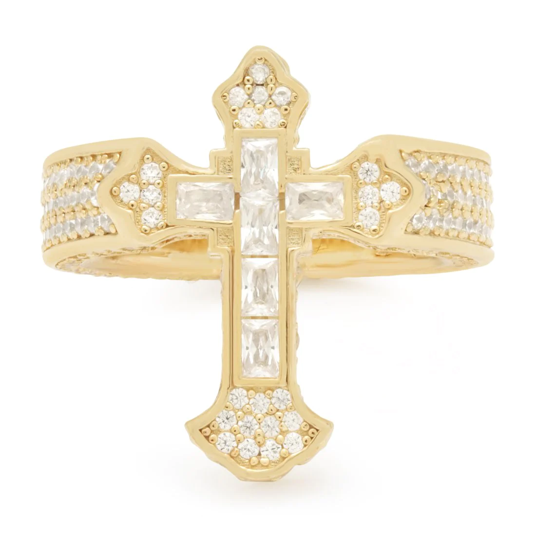 Fleur de Lis Cross Ring
