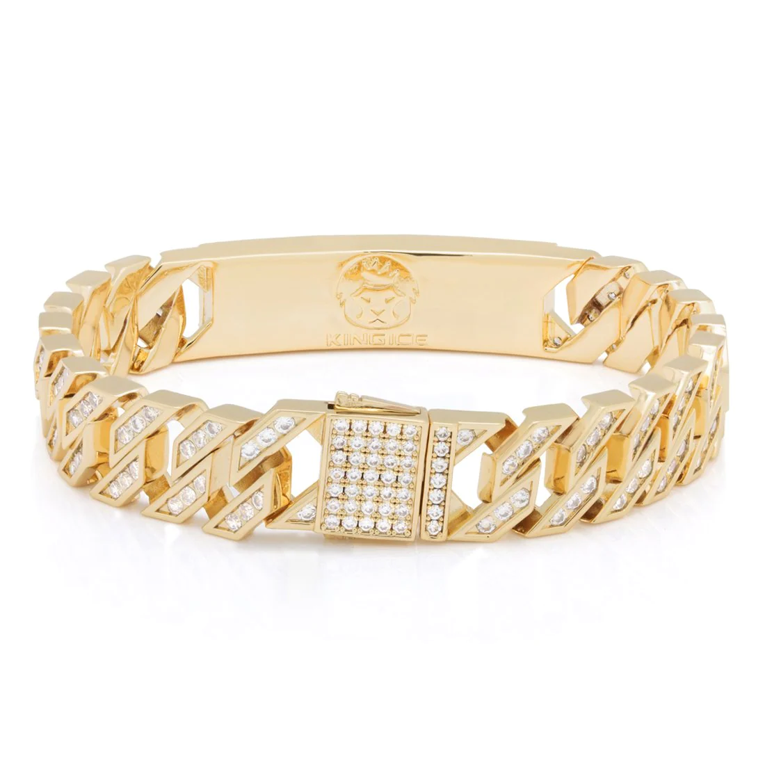 12mm Iced Miami Cuban Link ID Bracelet