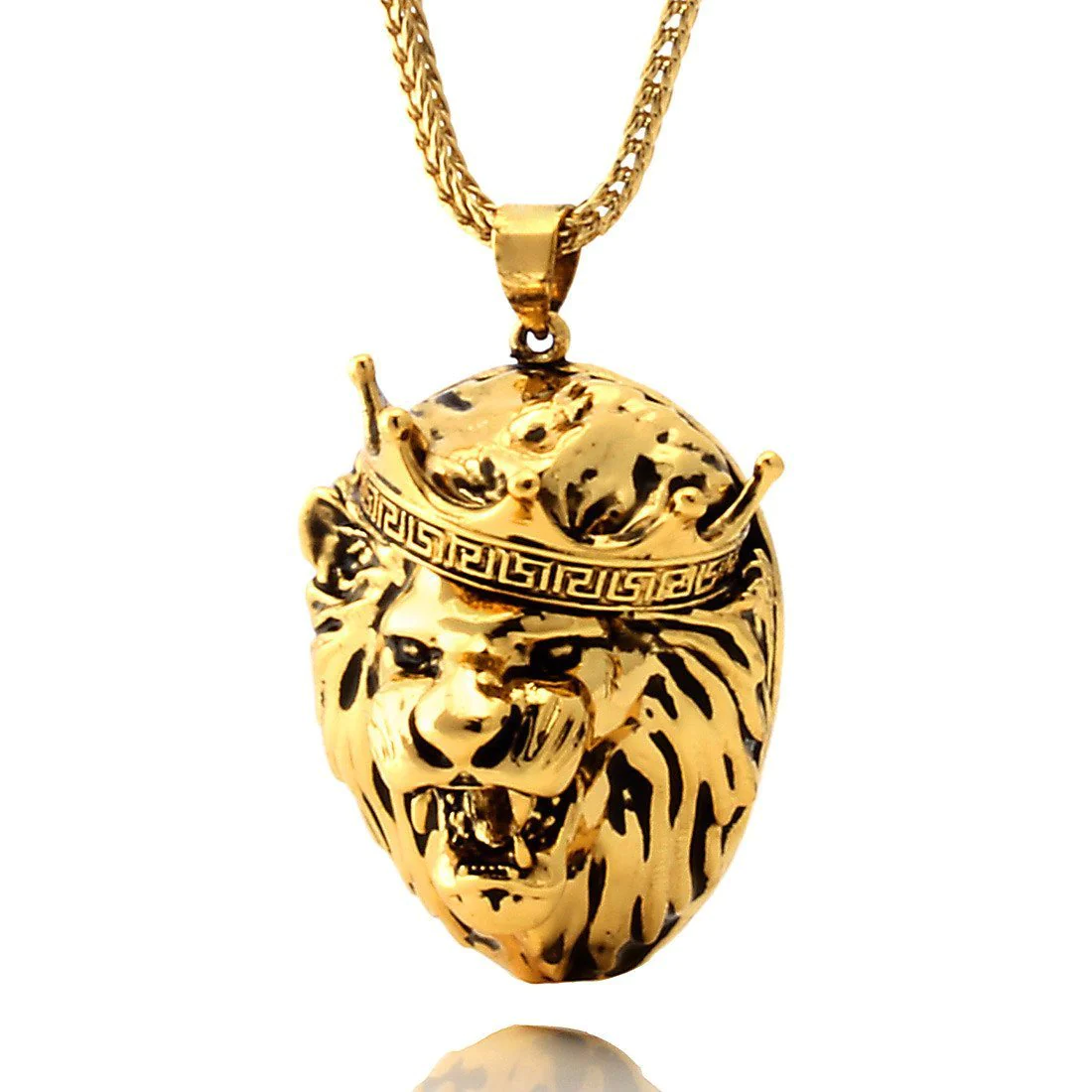 Antique Roaring Lion Necklace