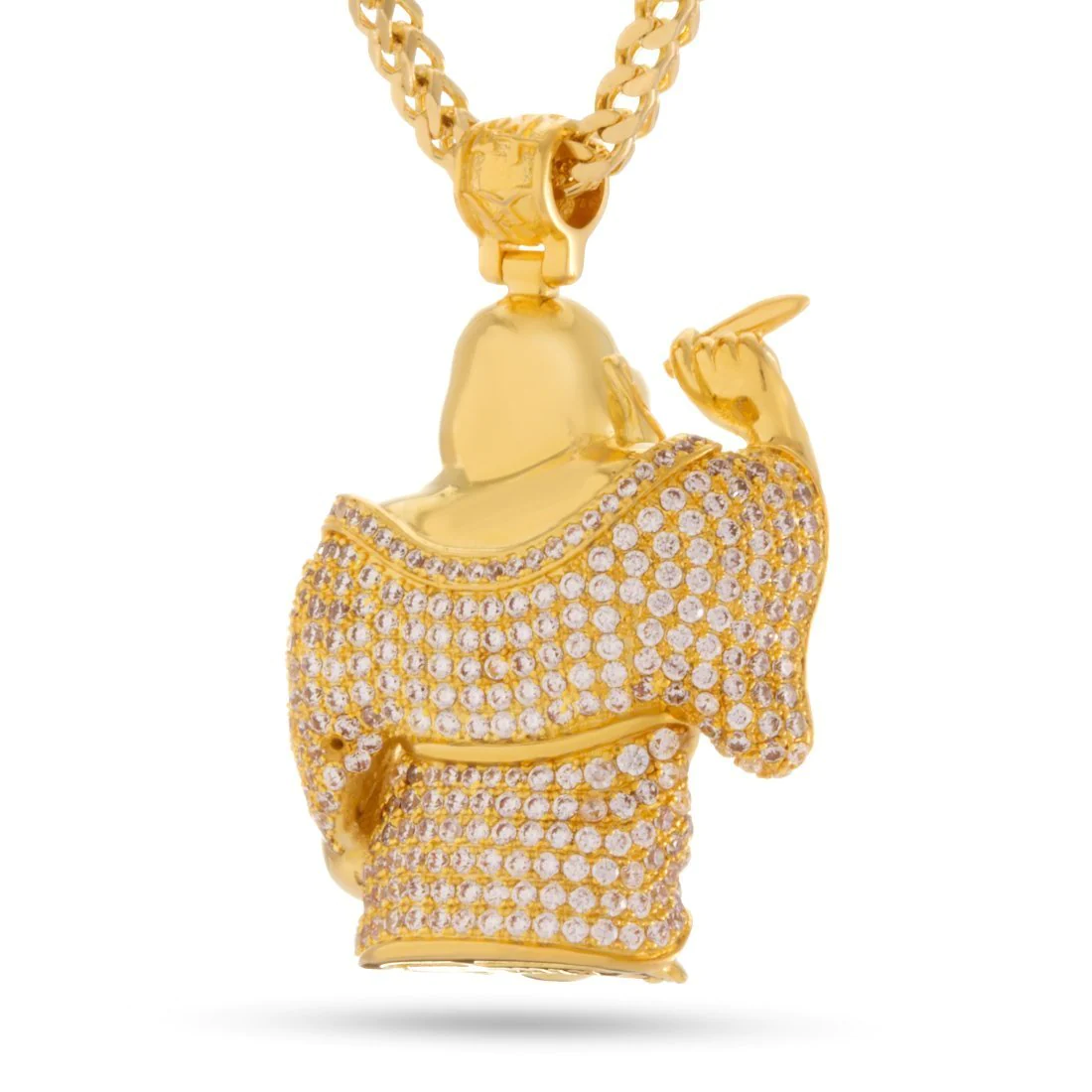 Iced Laughing Buddha Necklace