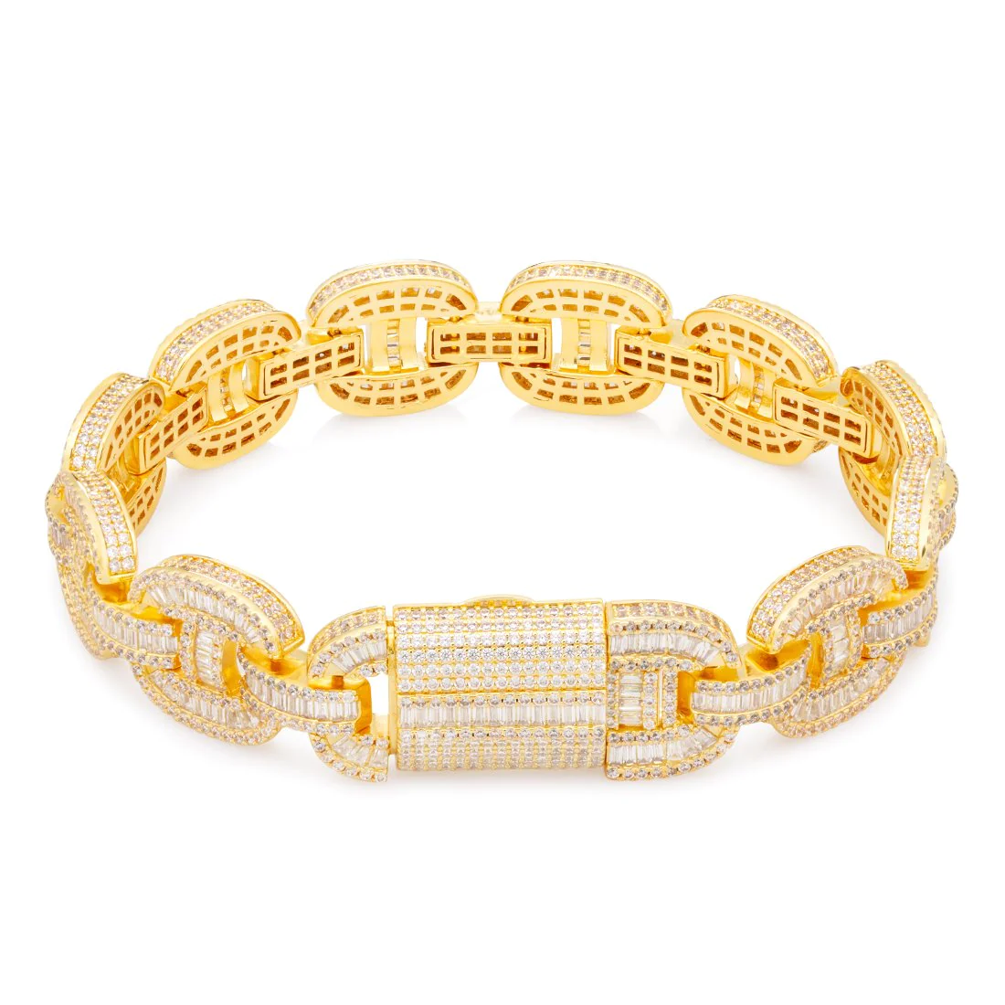 14mm Iced Baguette-Cut G-Link Bracelet