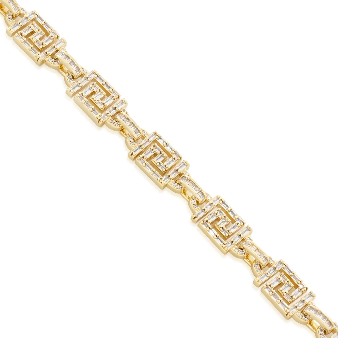 10mm Iced Greek Key Choker Chain