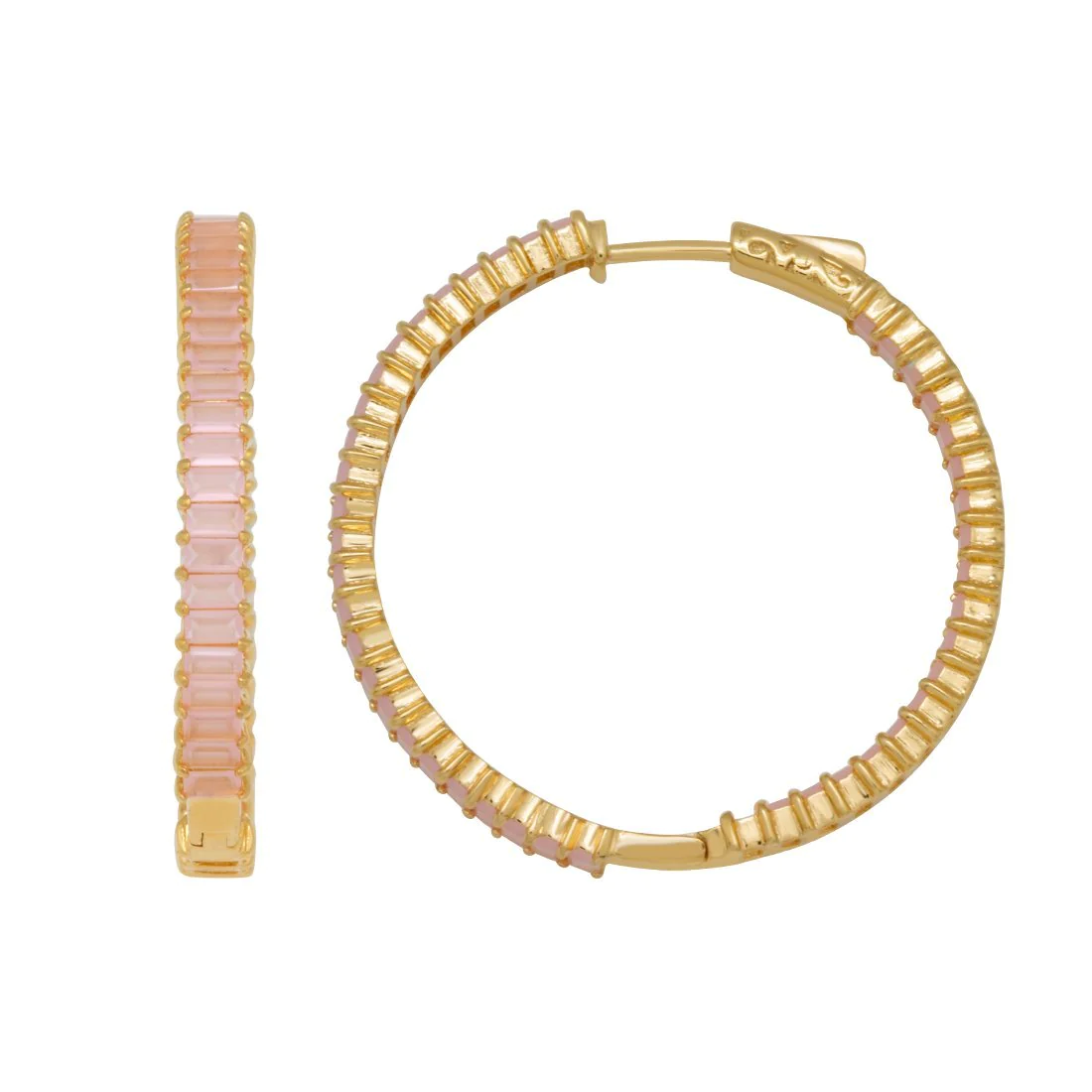 Sterling Silver Tourmaline Hoop Earrings