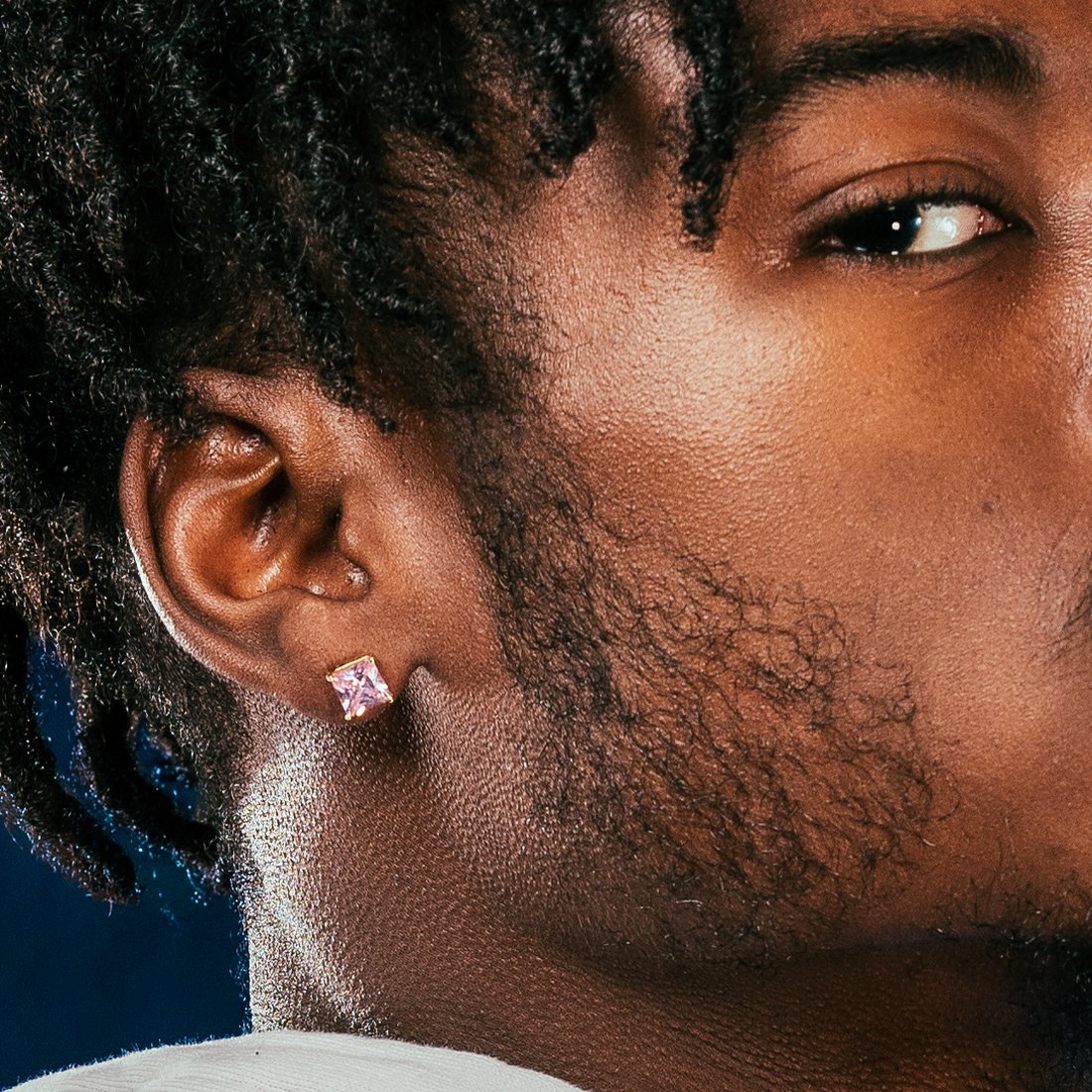 Pink Princess-Cut Stud Earrings