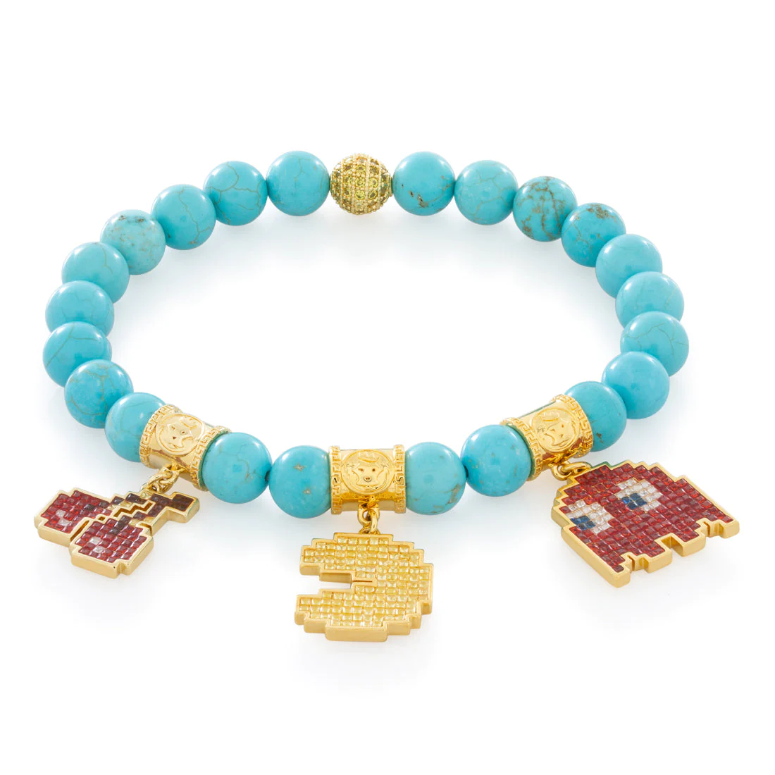 PAC-MAN x King Ice - 8mm Blinky Beaded Bracelet