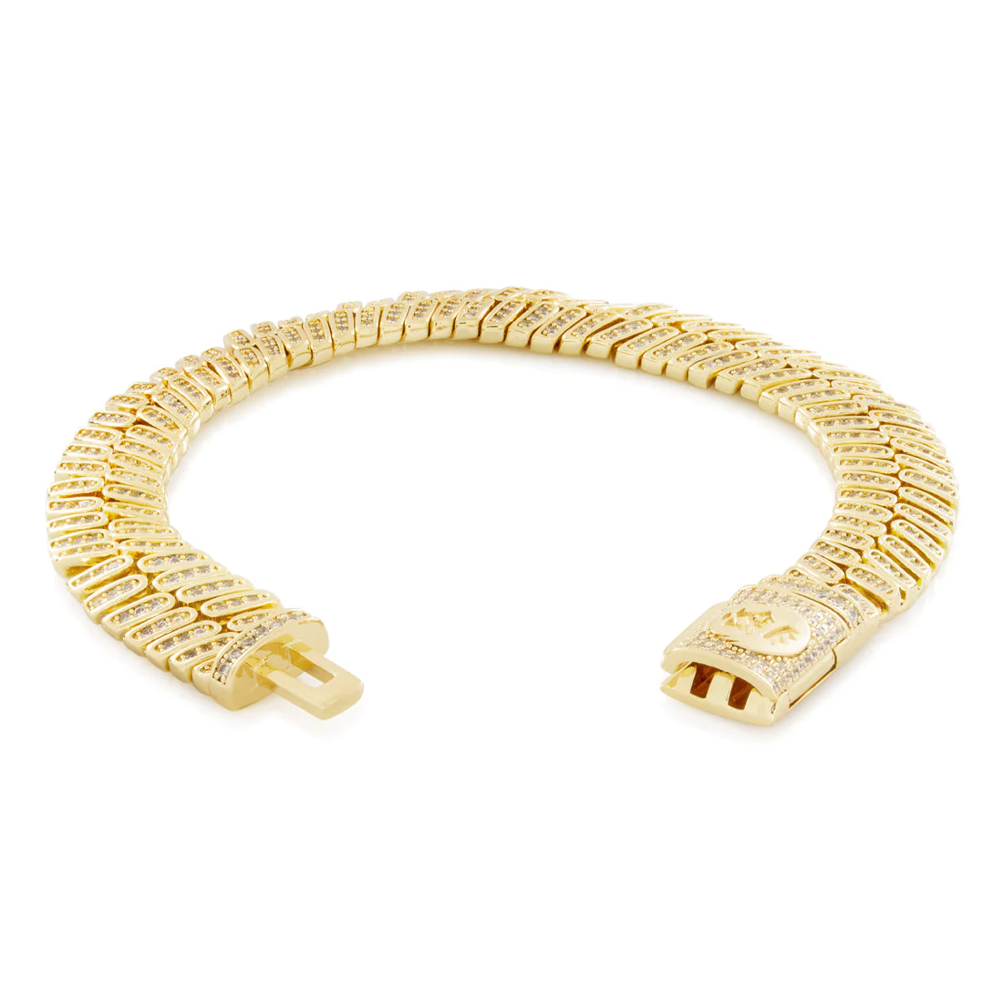 12mm Iced Herringbone Bracelet