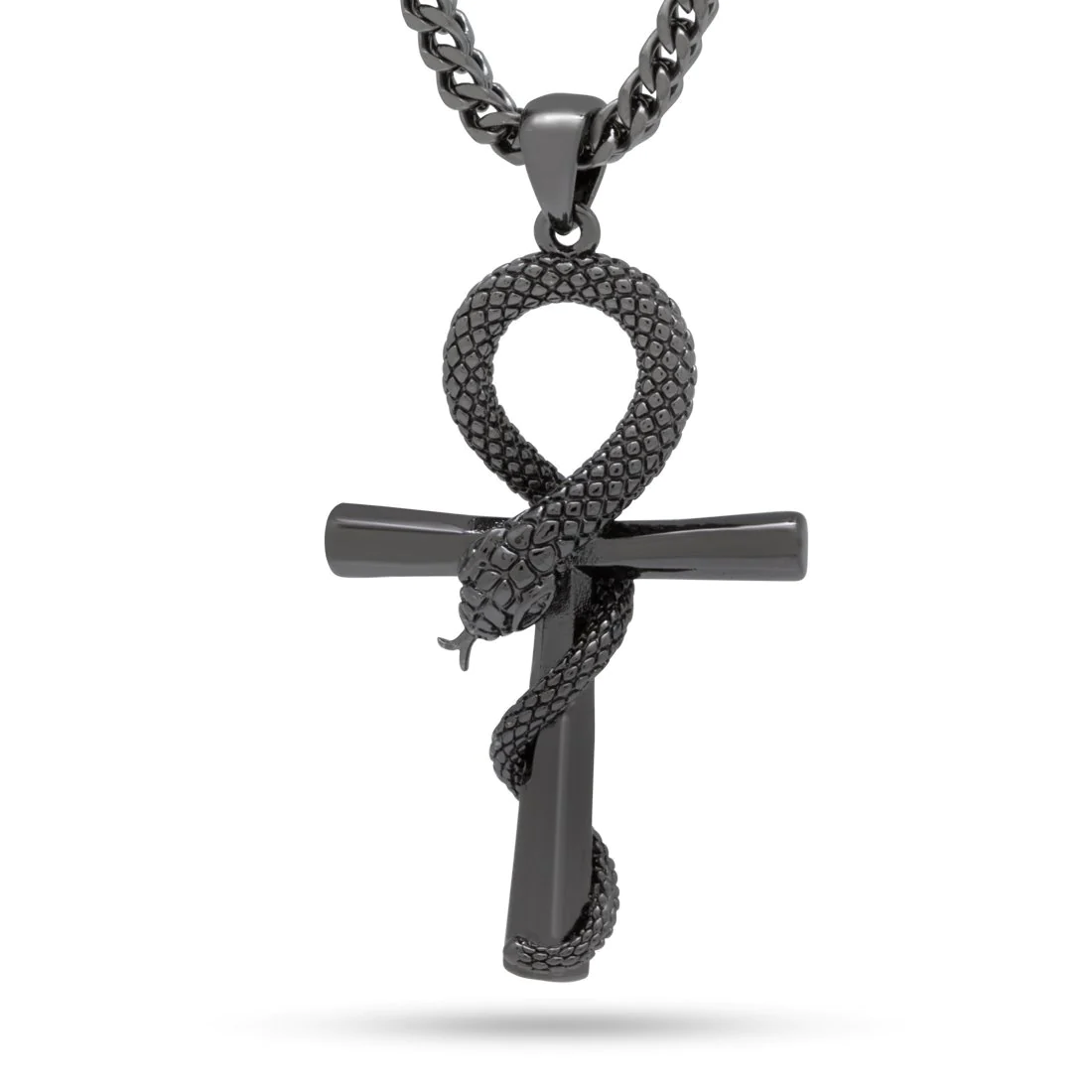 Black Gold Apep and Ankh Necklace