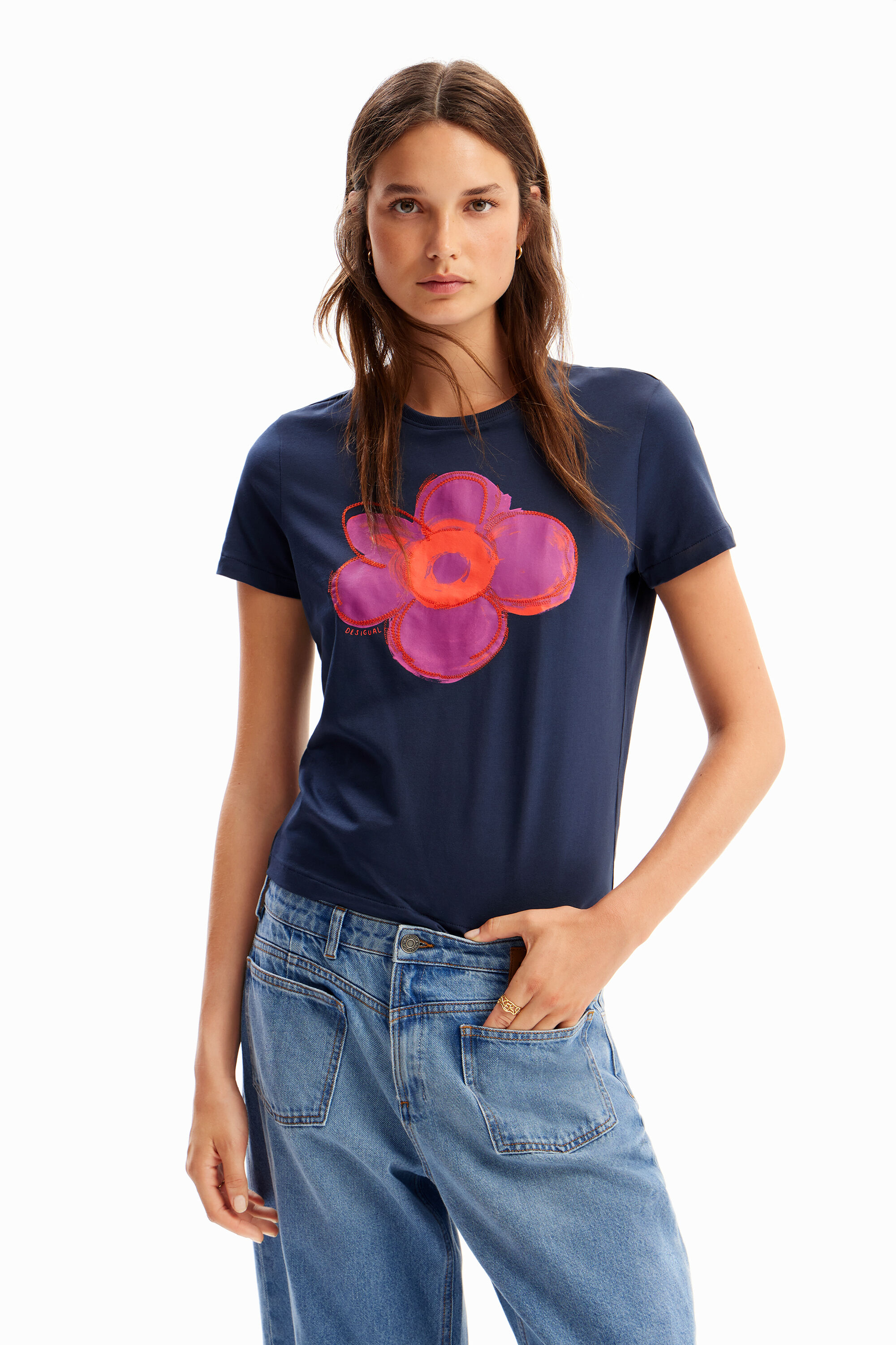 Camiseta ilustraci&oacute;n flor