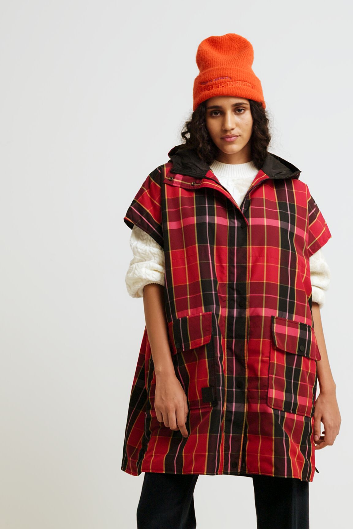 Poncho chaleco tart&aacute;n