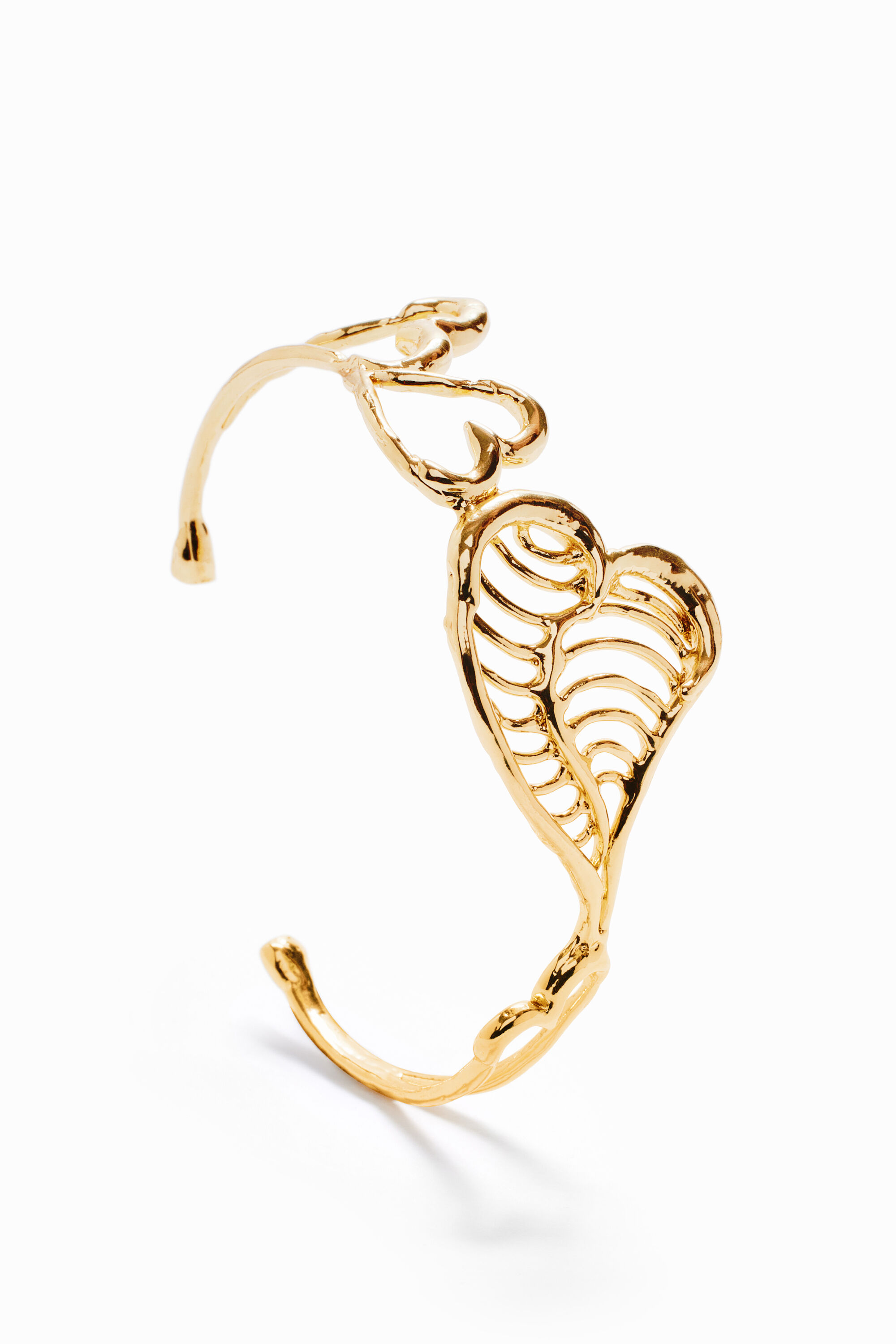 Brazalete coraz&oacute;n ba&ntilde;o oro Zalio