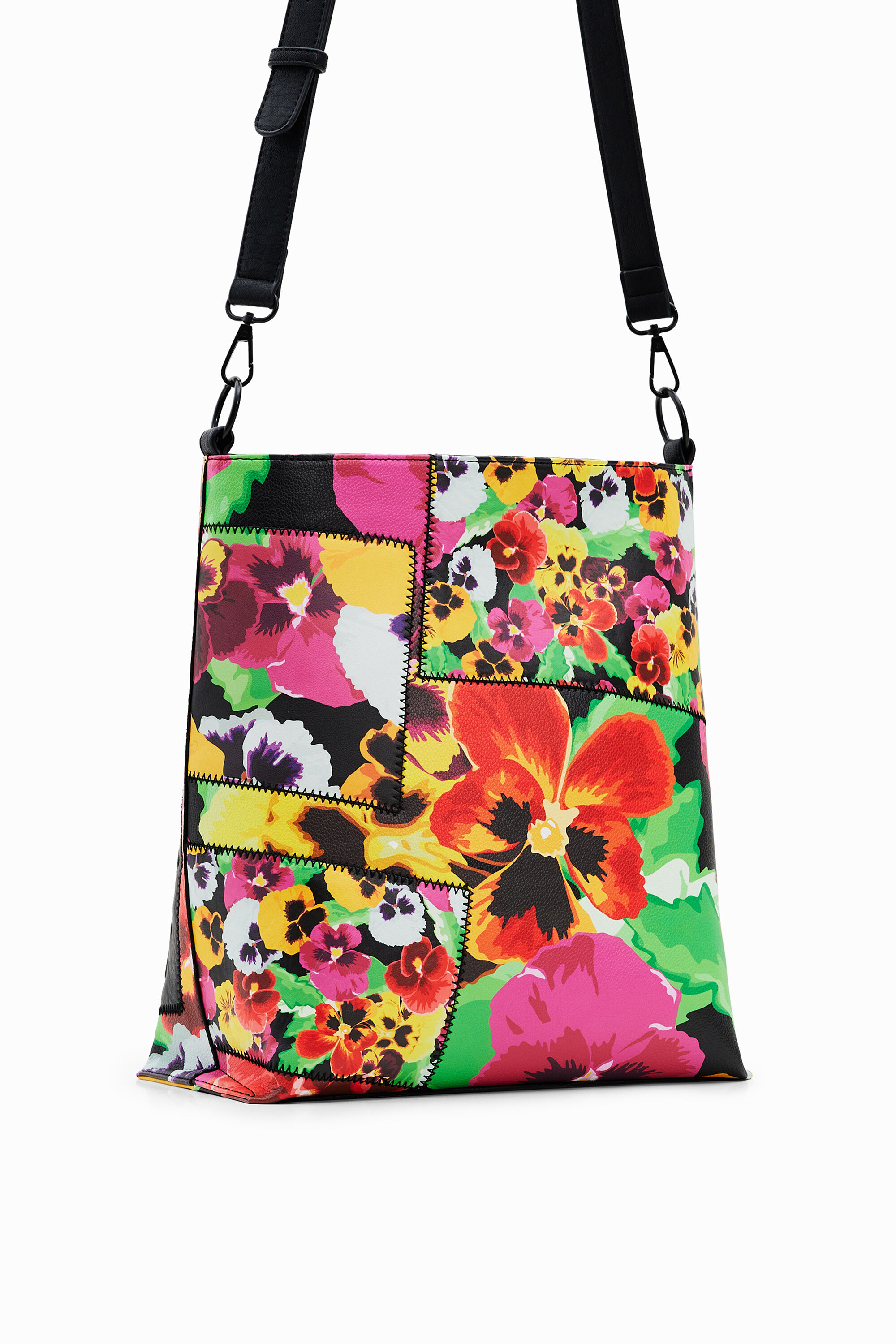 Bolso saco grande patch floral