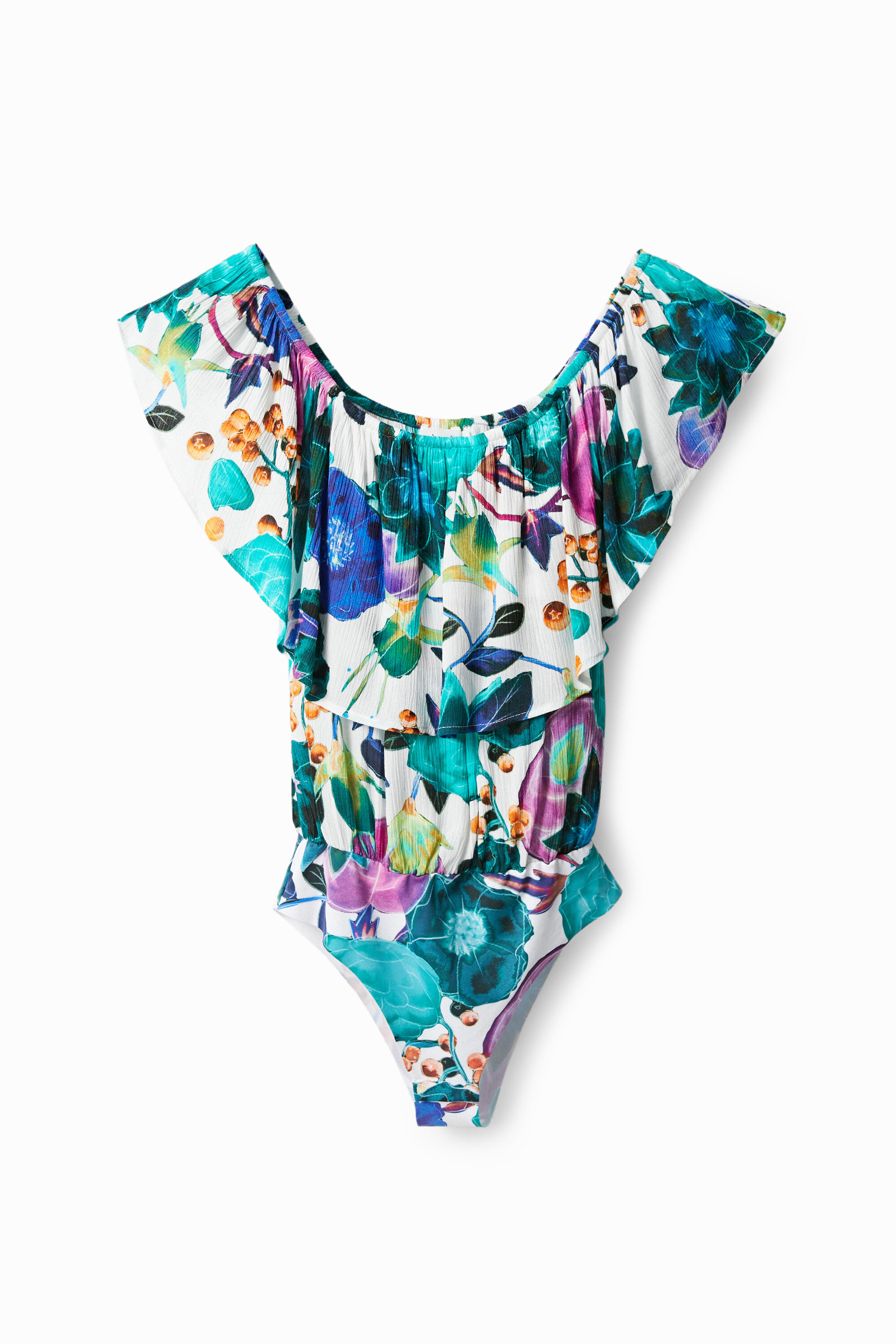 Body floral cuello de barco