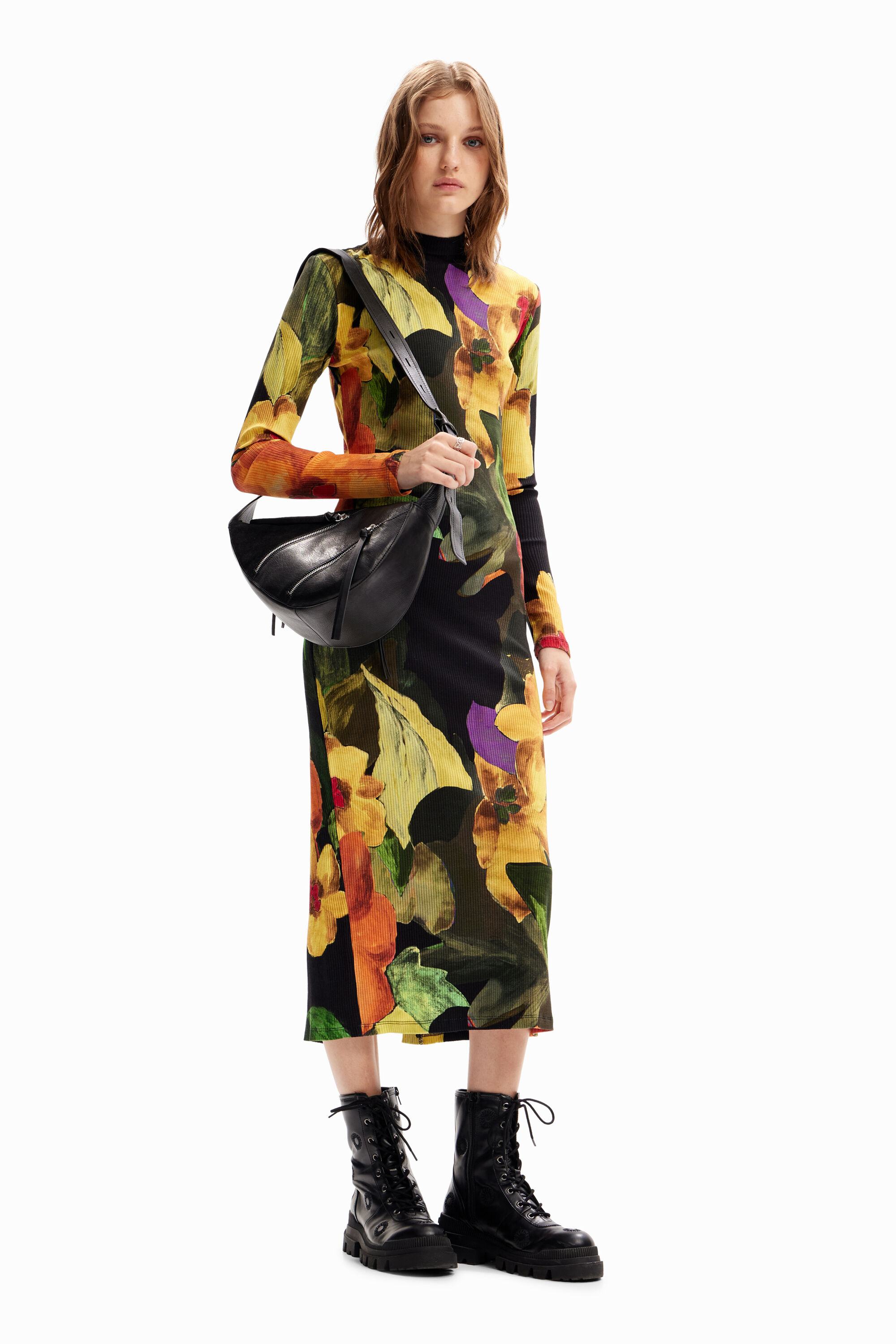 Bolso mediano piel cremalleras