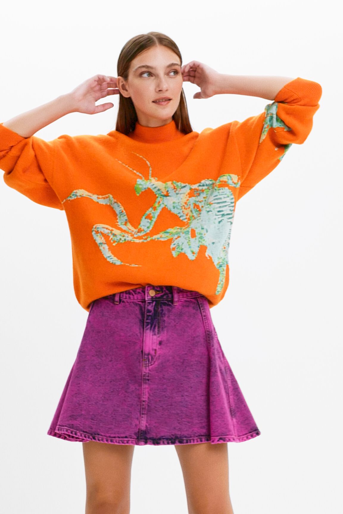 Minifalda skater acid wash Maitrepierre