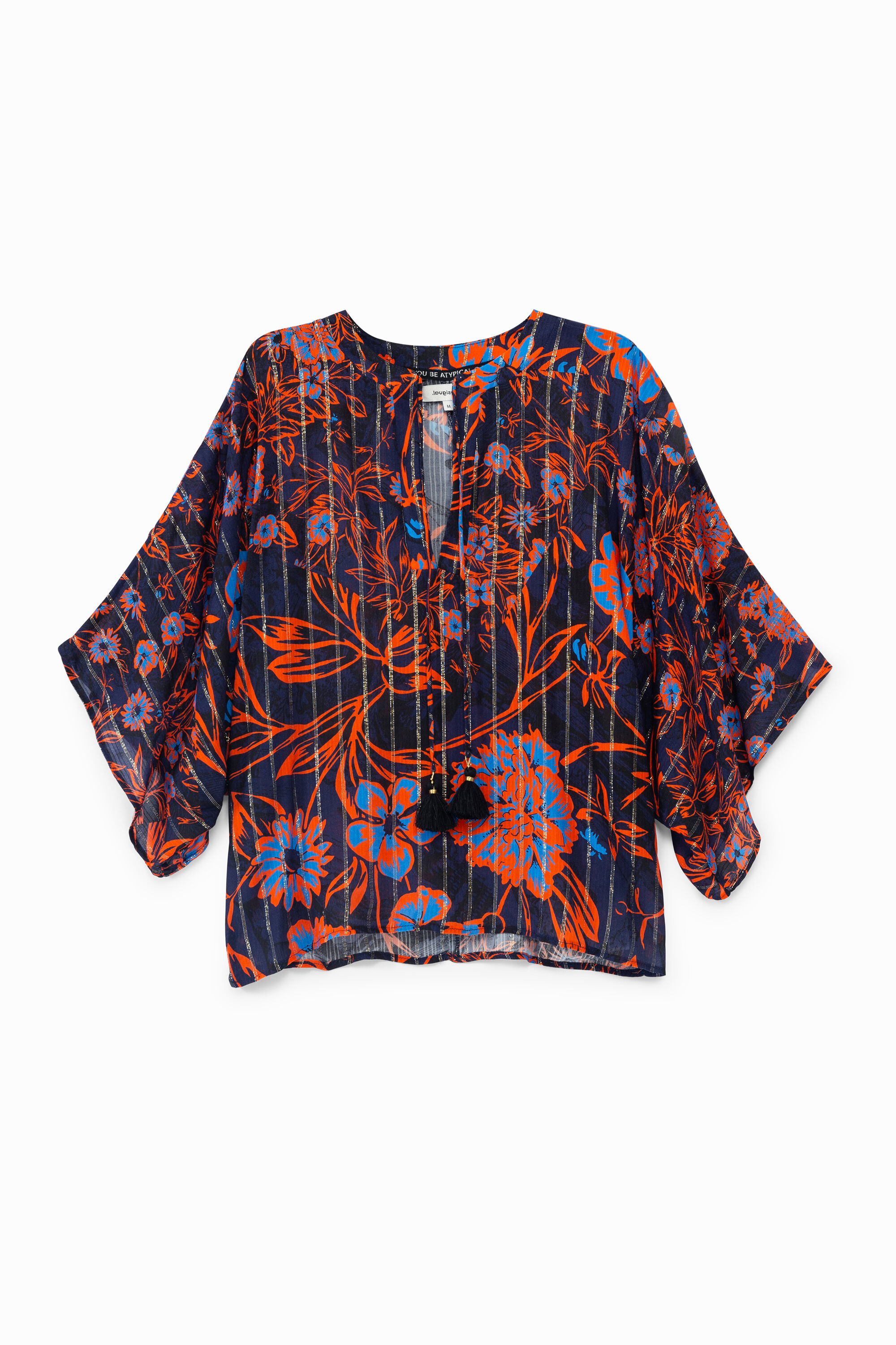Blusa floral manga murci&eacute;lago
