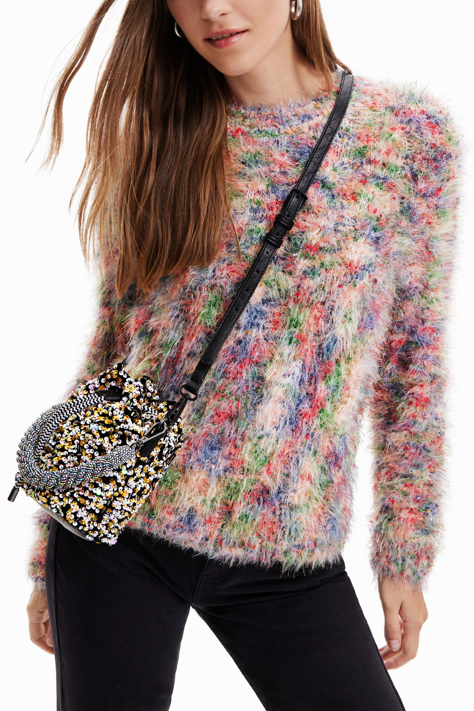 Bolso bucket peque&ntilde;o lentejuelas