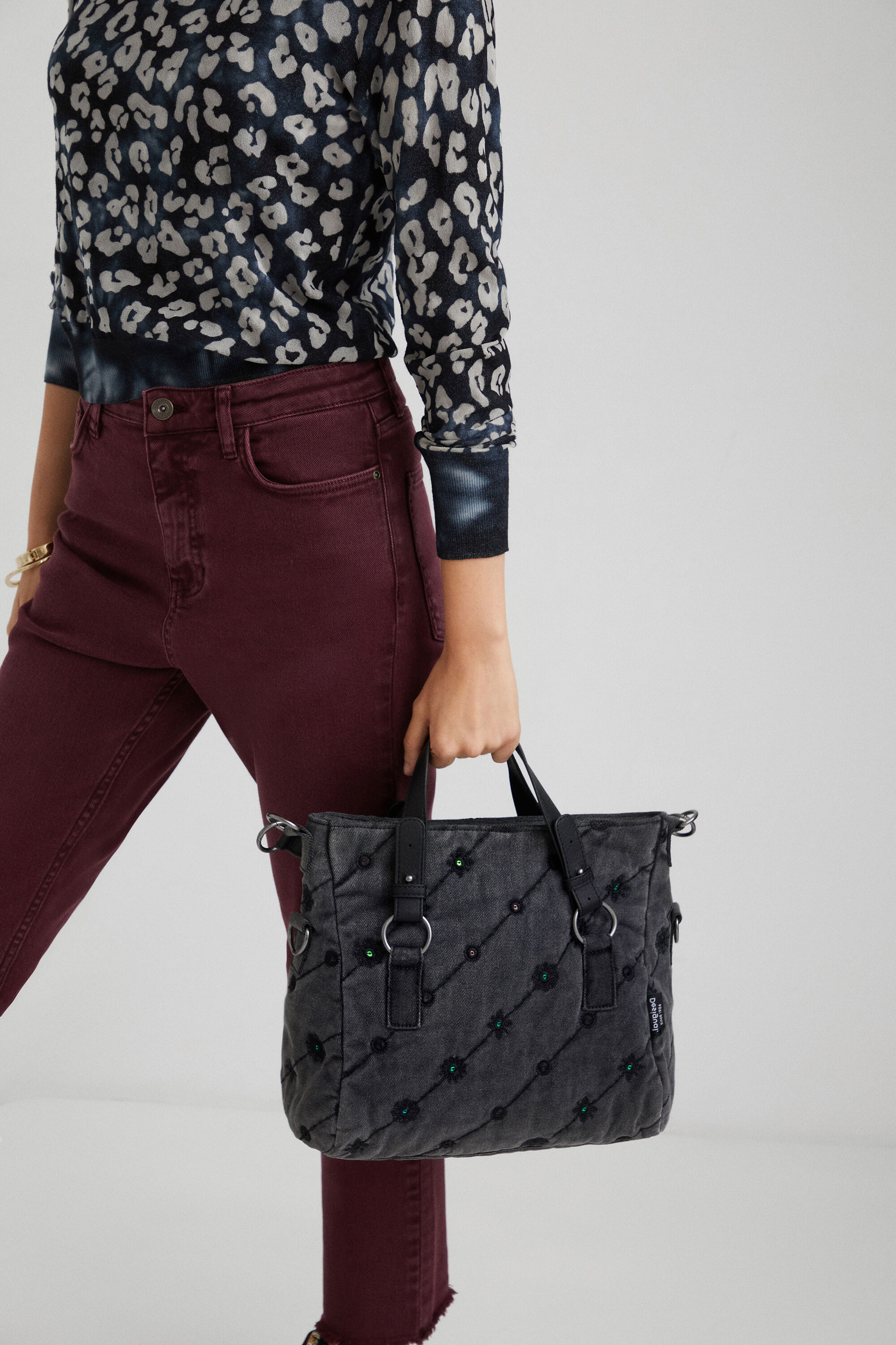 Bolso de mano efecto denim