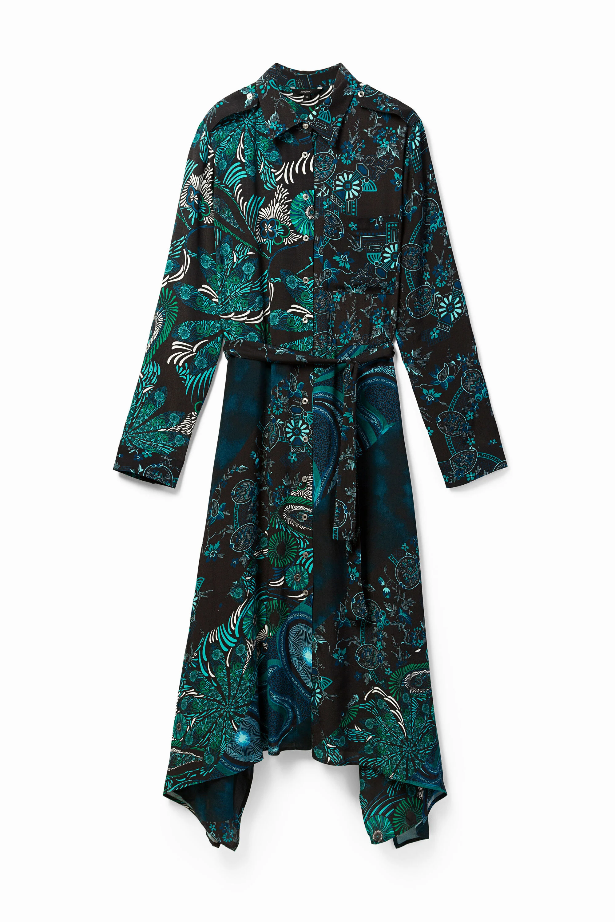 Vestido camisero midi estampado