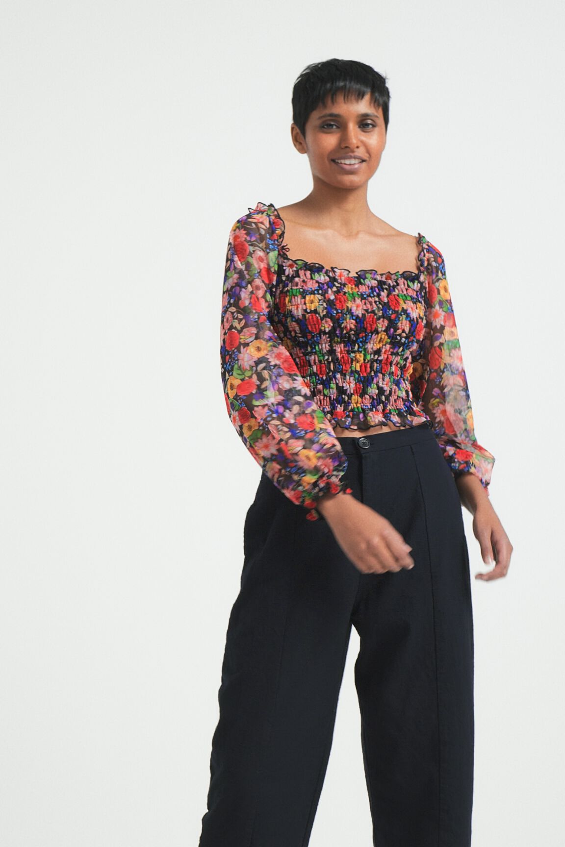 Camiseta tul floral