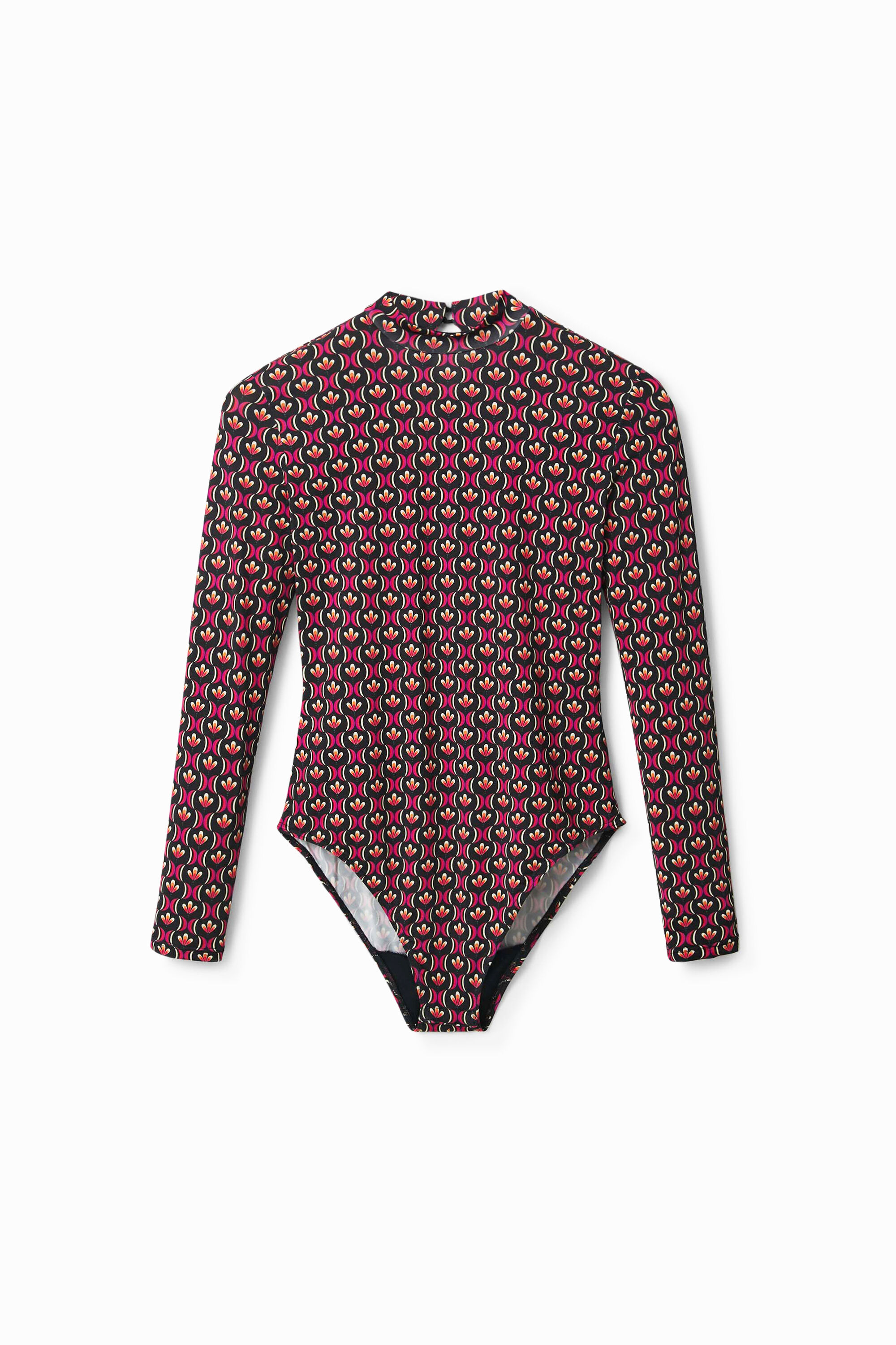 Body estampado geom&eacute;trico retro