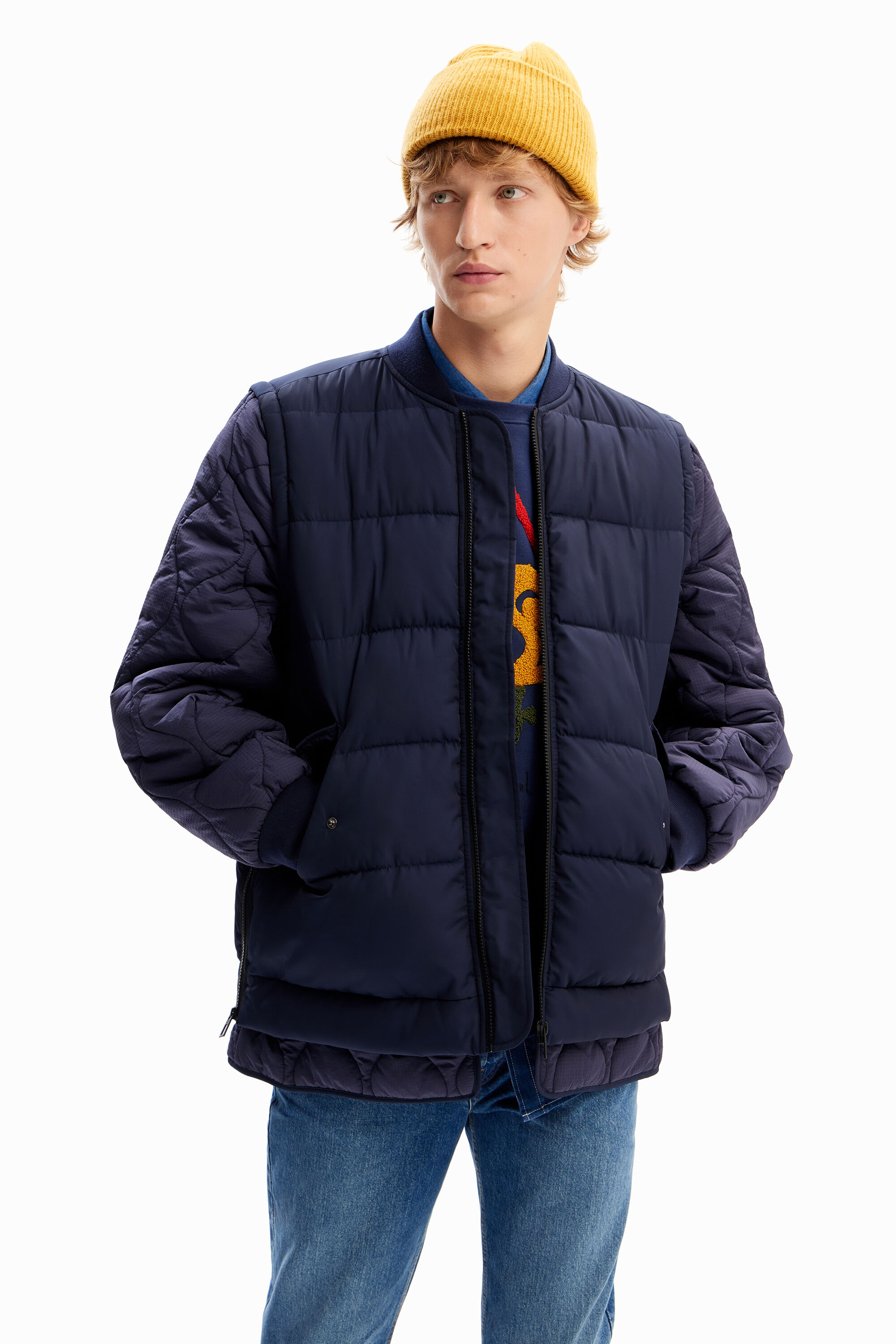 Bomber acolchada desmontable
