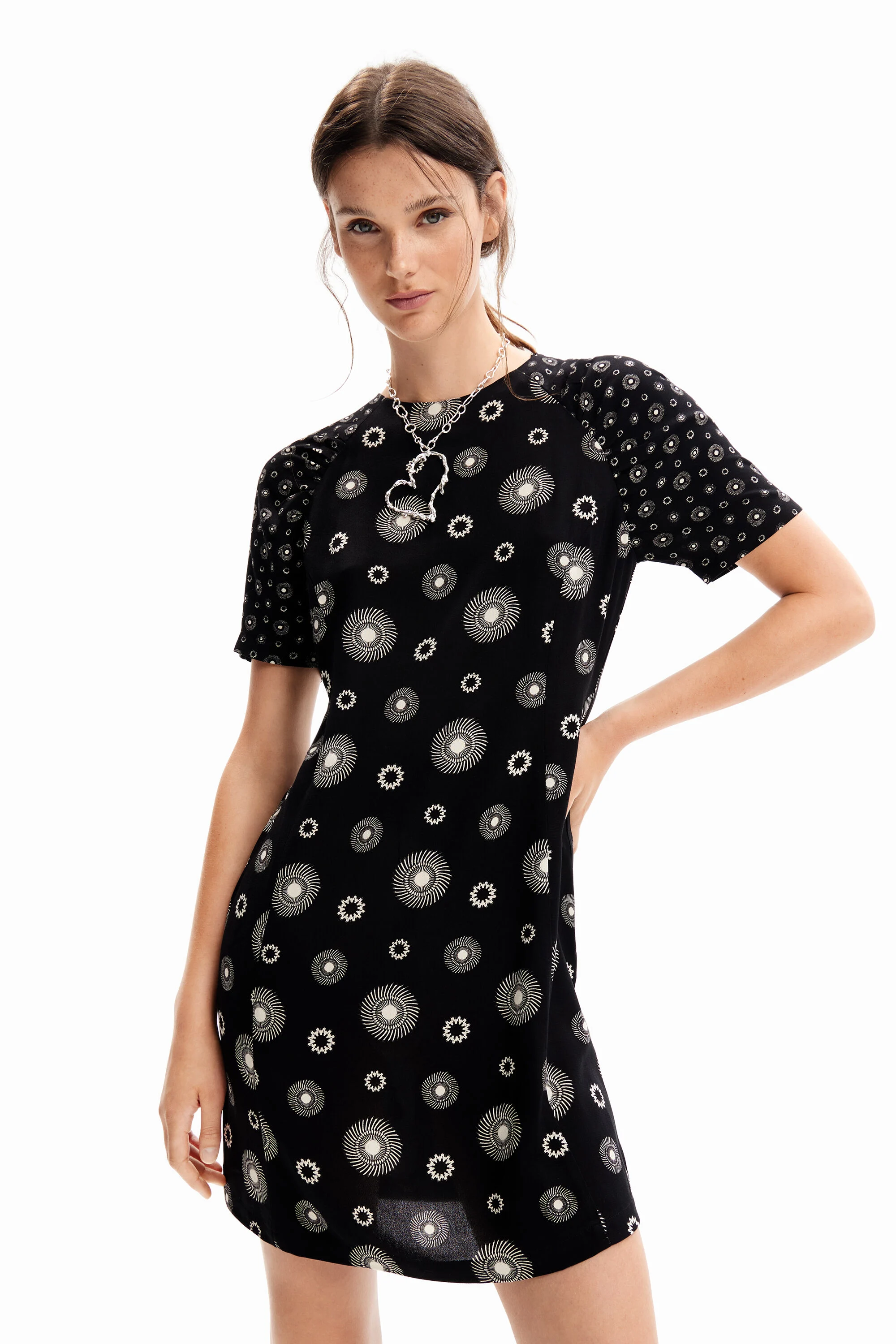 Vestido corto bicolor