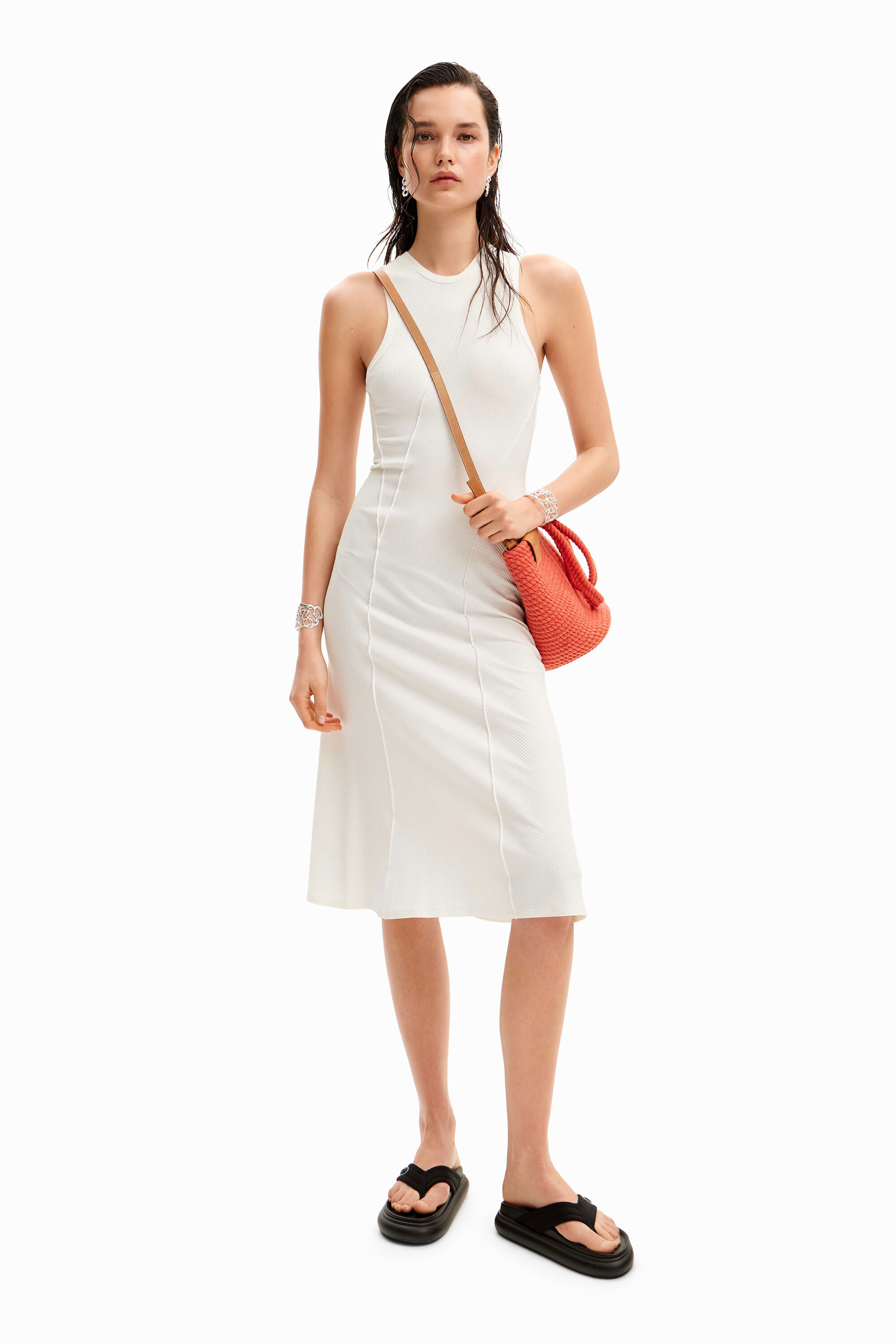 Vestido midi patch canal&eacute;