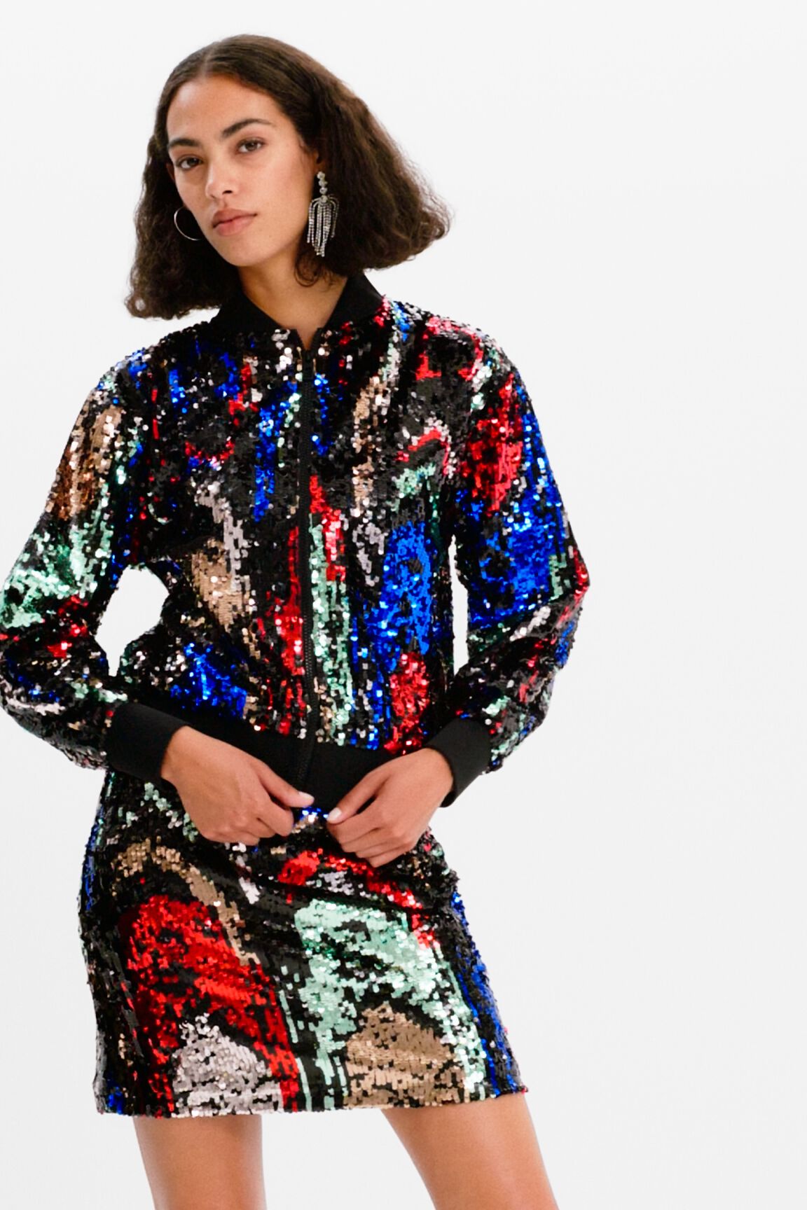 Chaqueta bomber lentejuelas