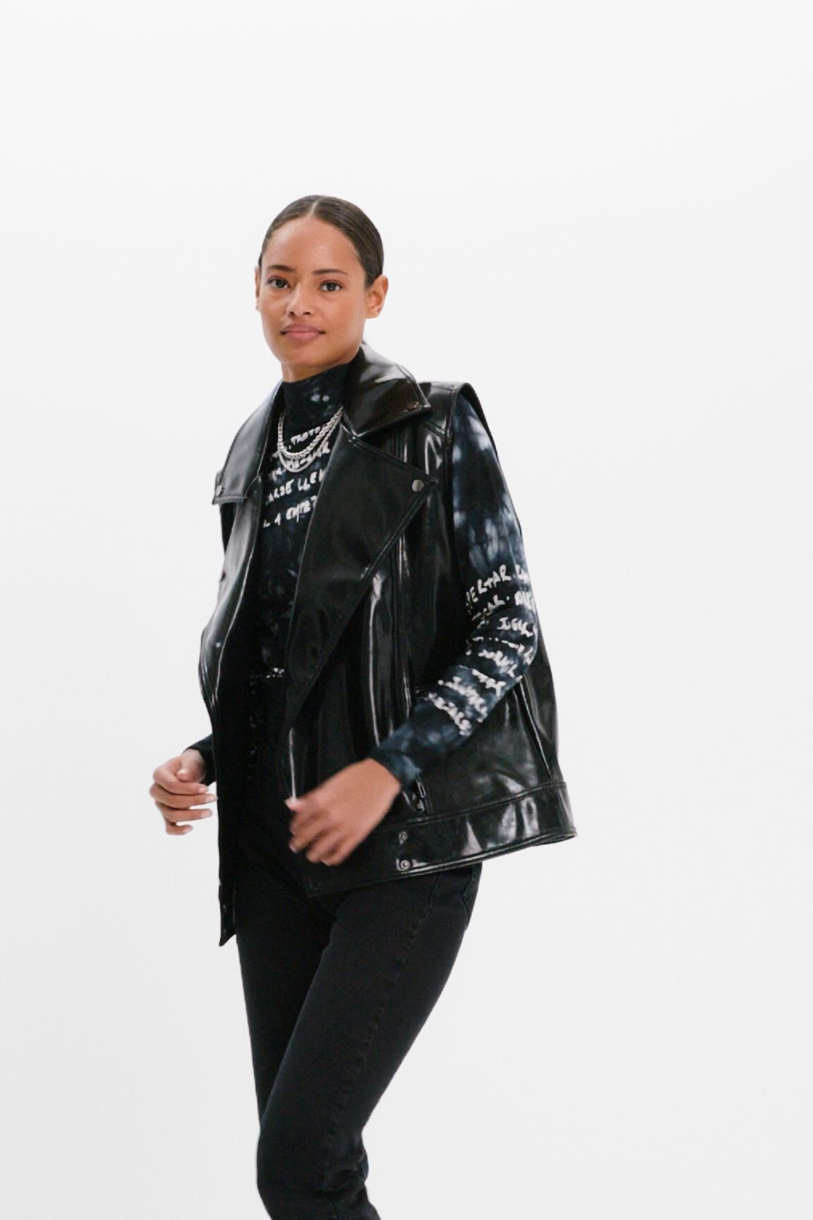 Chaleco biker oversize