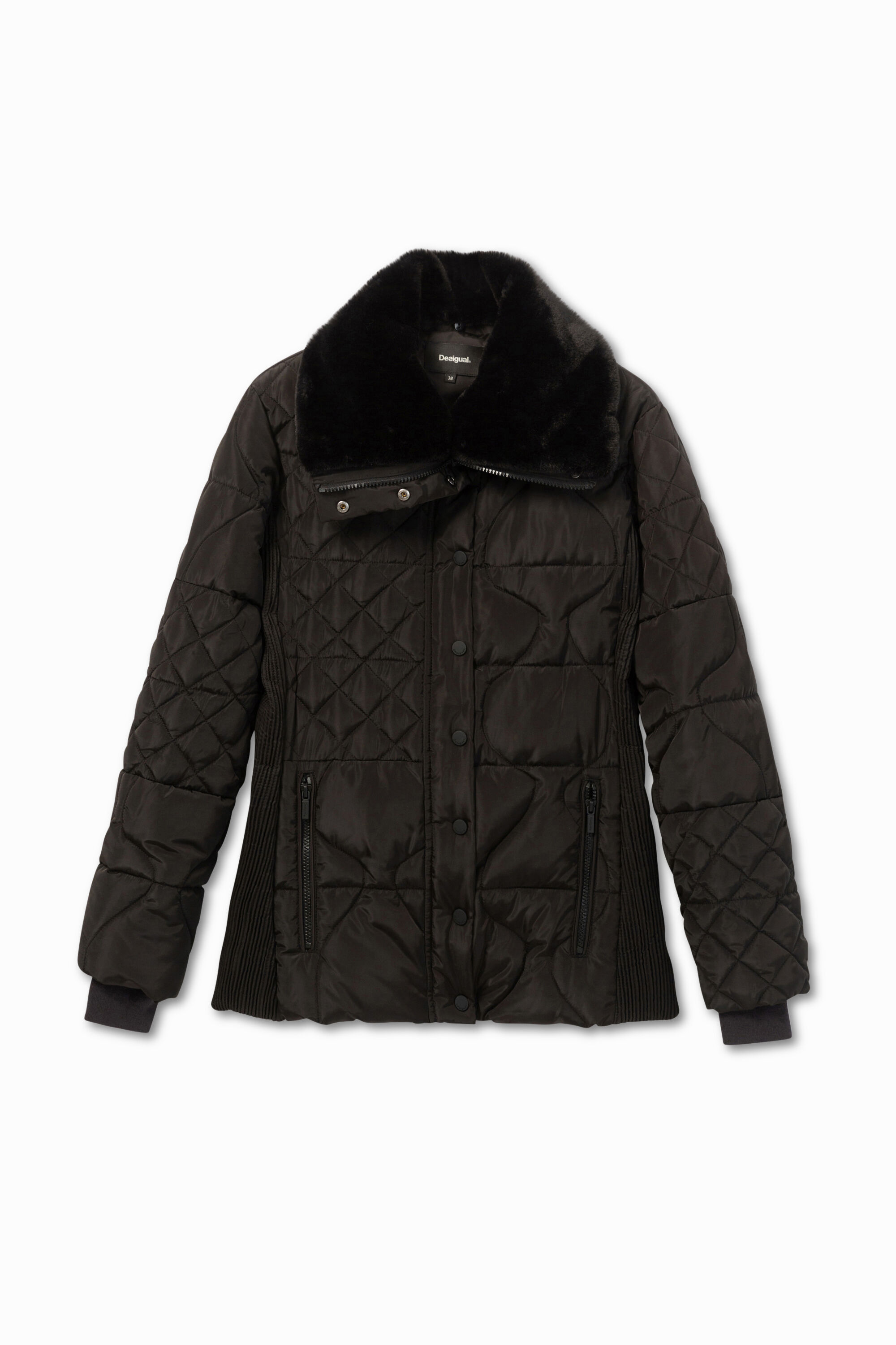 Chaqueta acolchada cintur&oacute;n