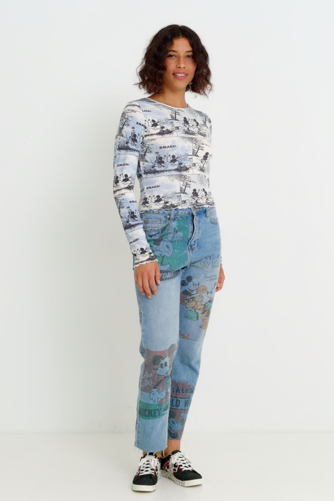 Camiseta crop Mickey Mouse
