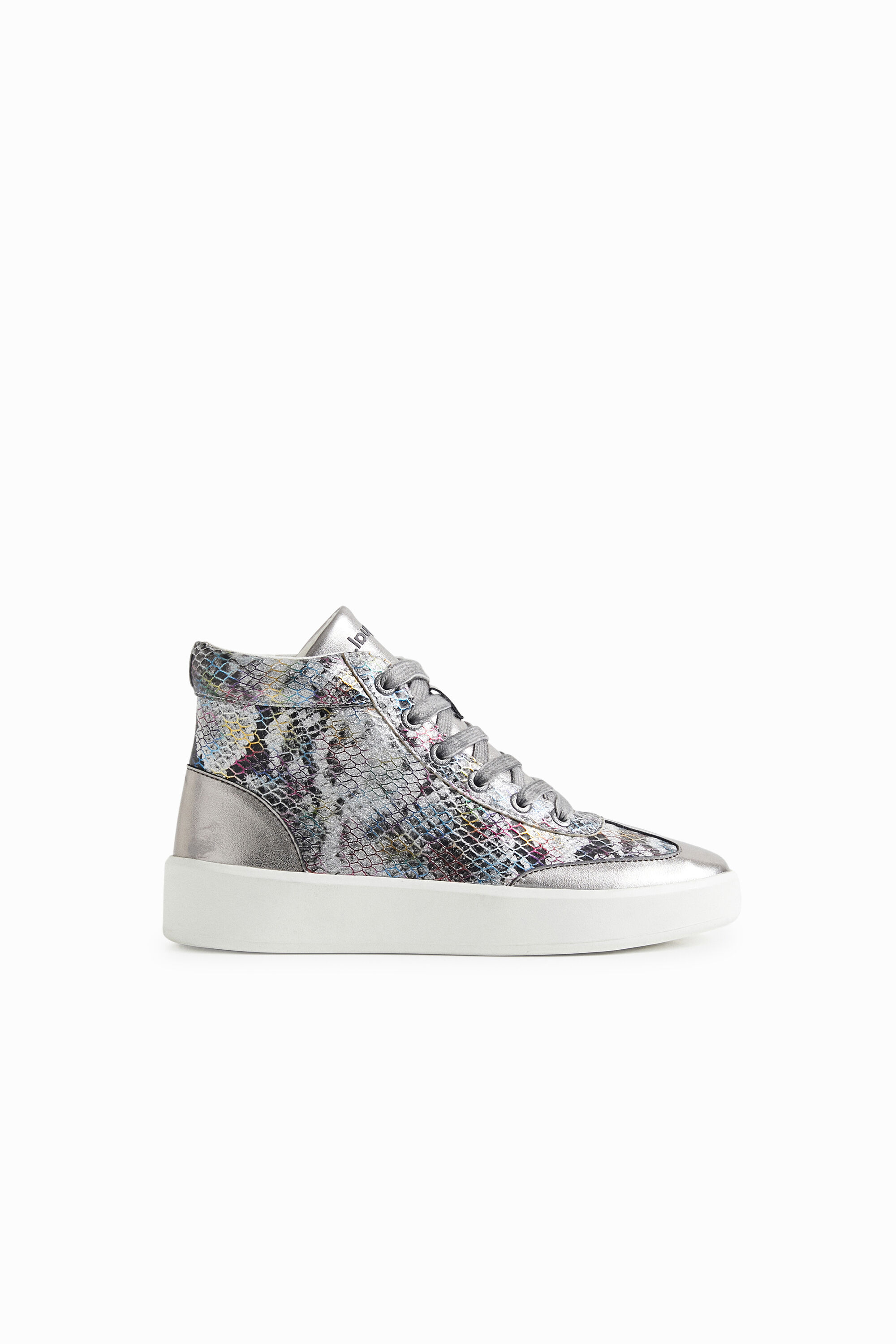 Sneakers ca&ntilde;a alta efecto escamas