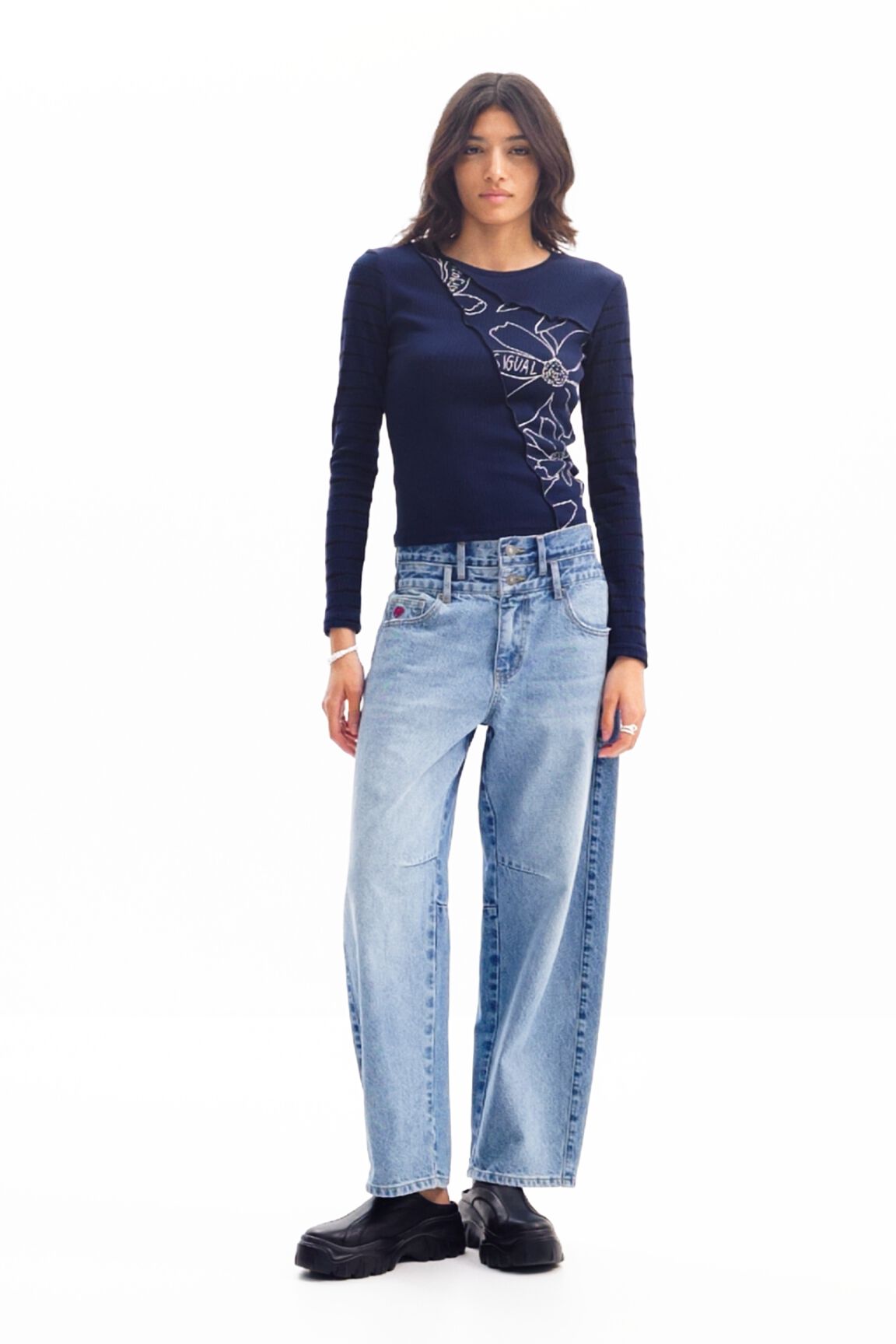 Camiseta patch flores