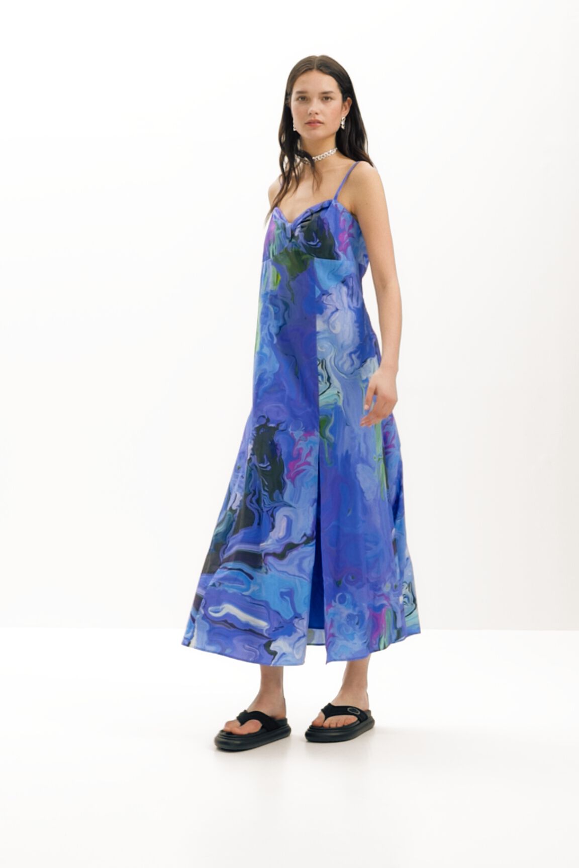 Vestido midi marmoleado M. Christian Lacroix