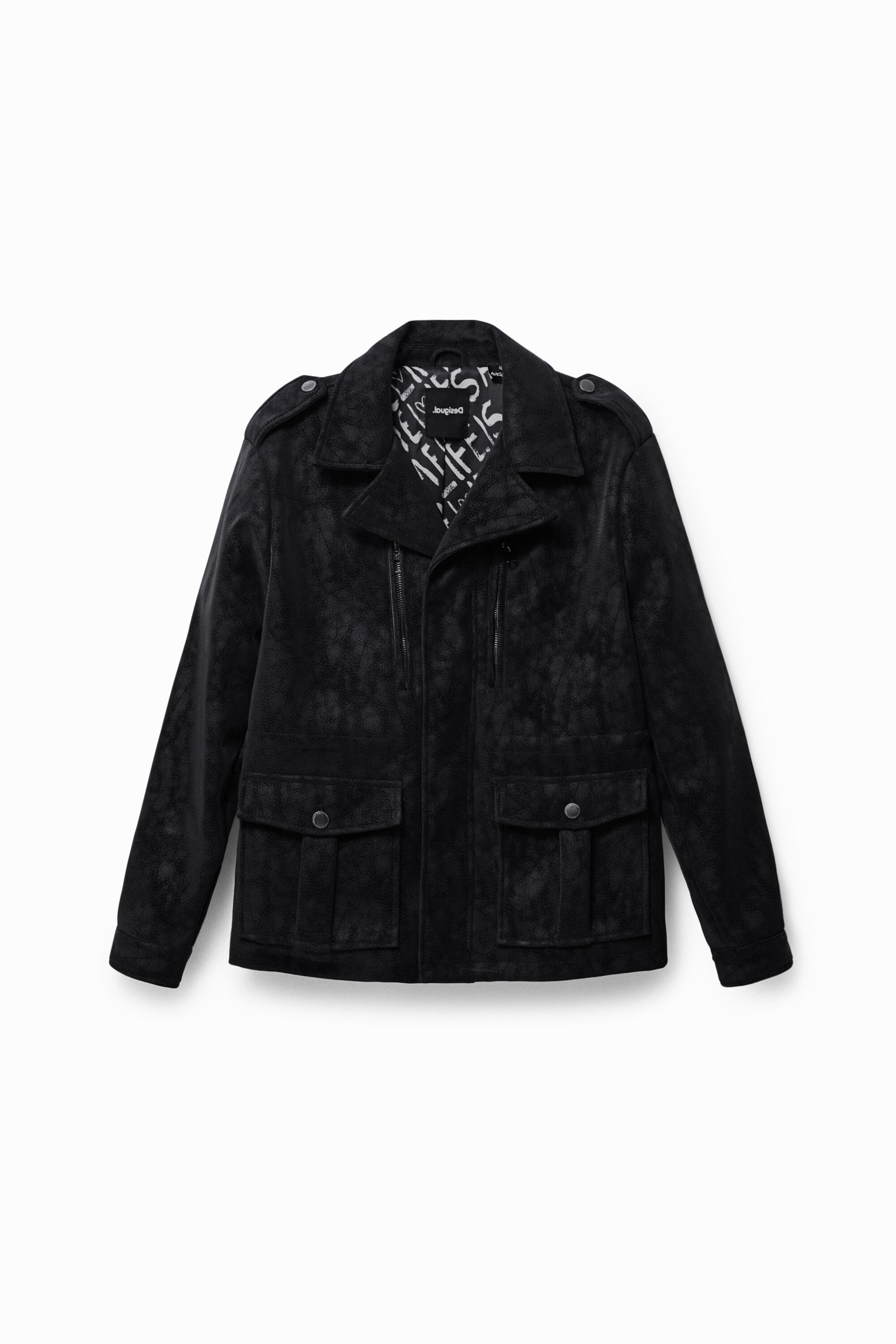 Chaqueta recta bolsillos