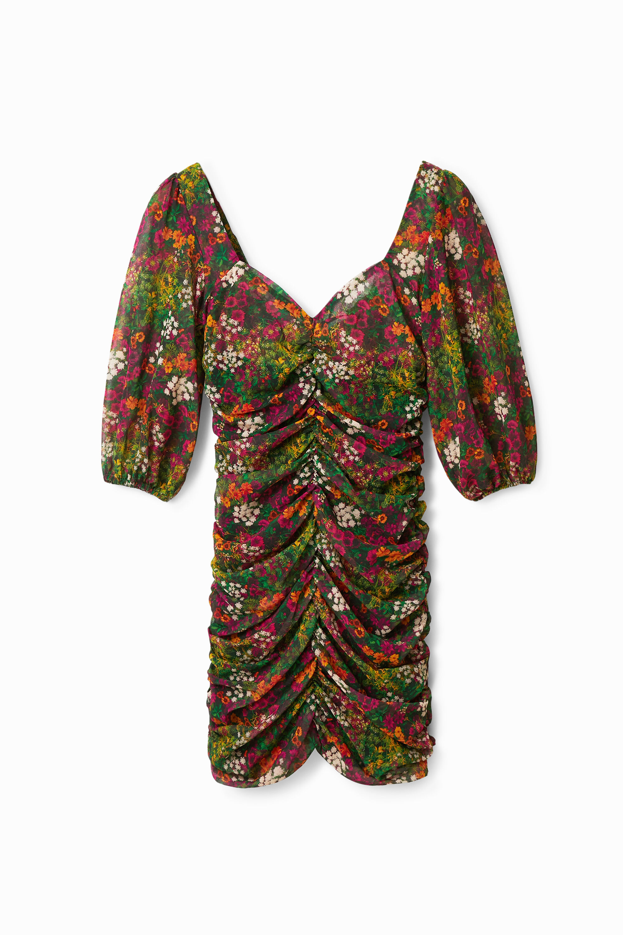 Vestido corto slim fruncido