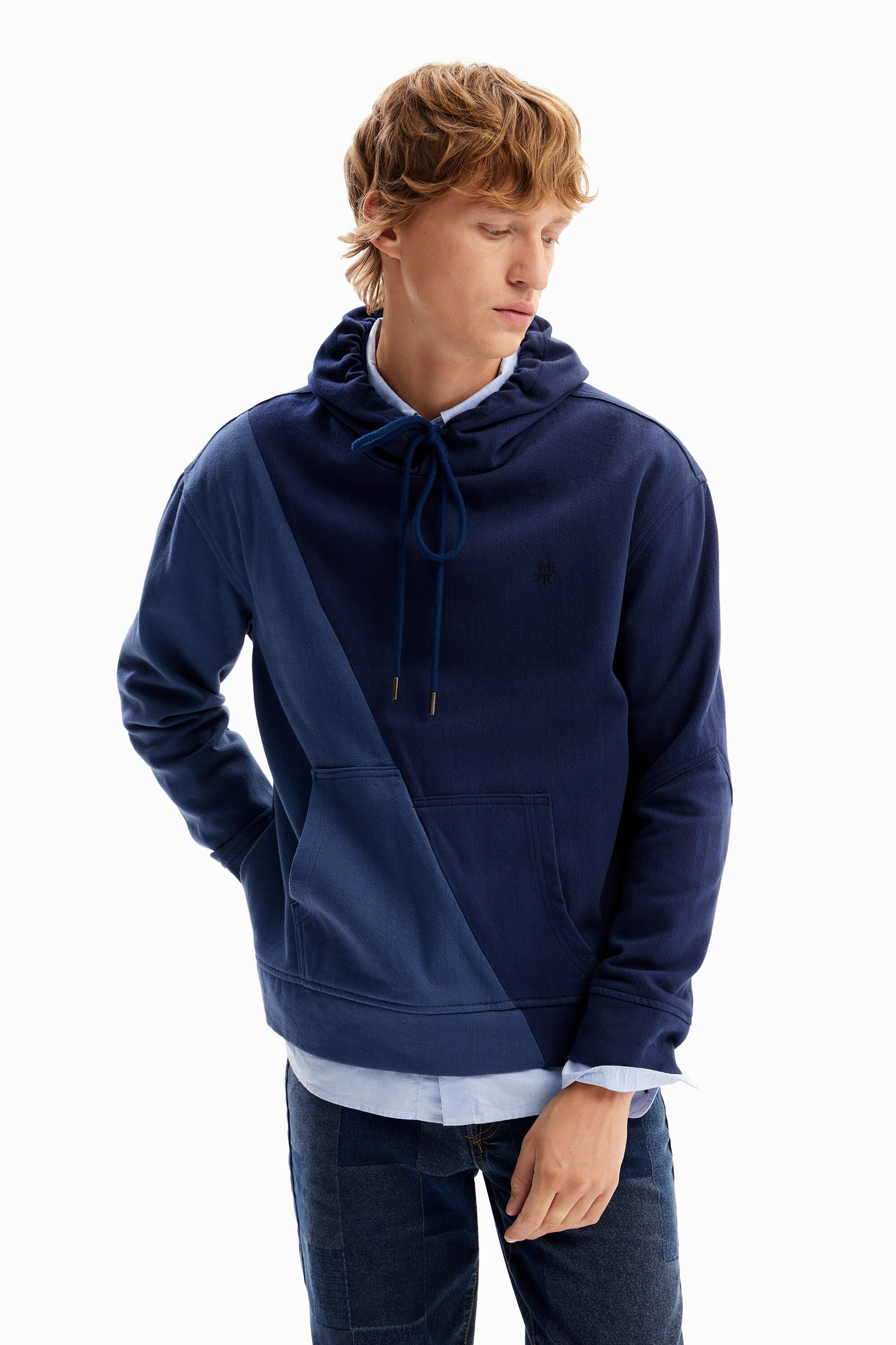 Sudadera bicolor capucha