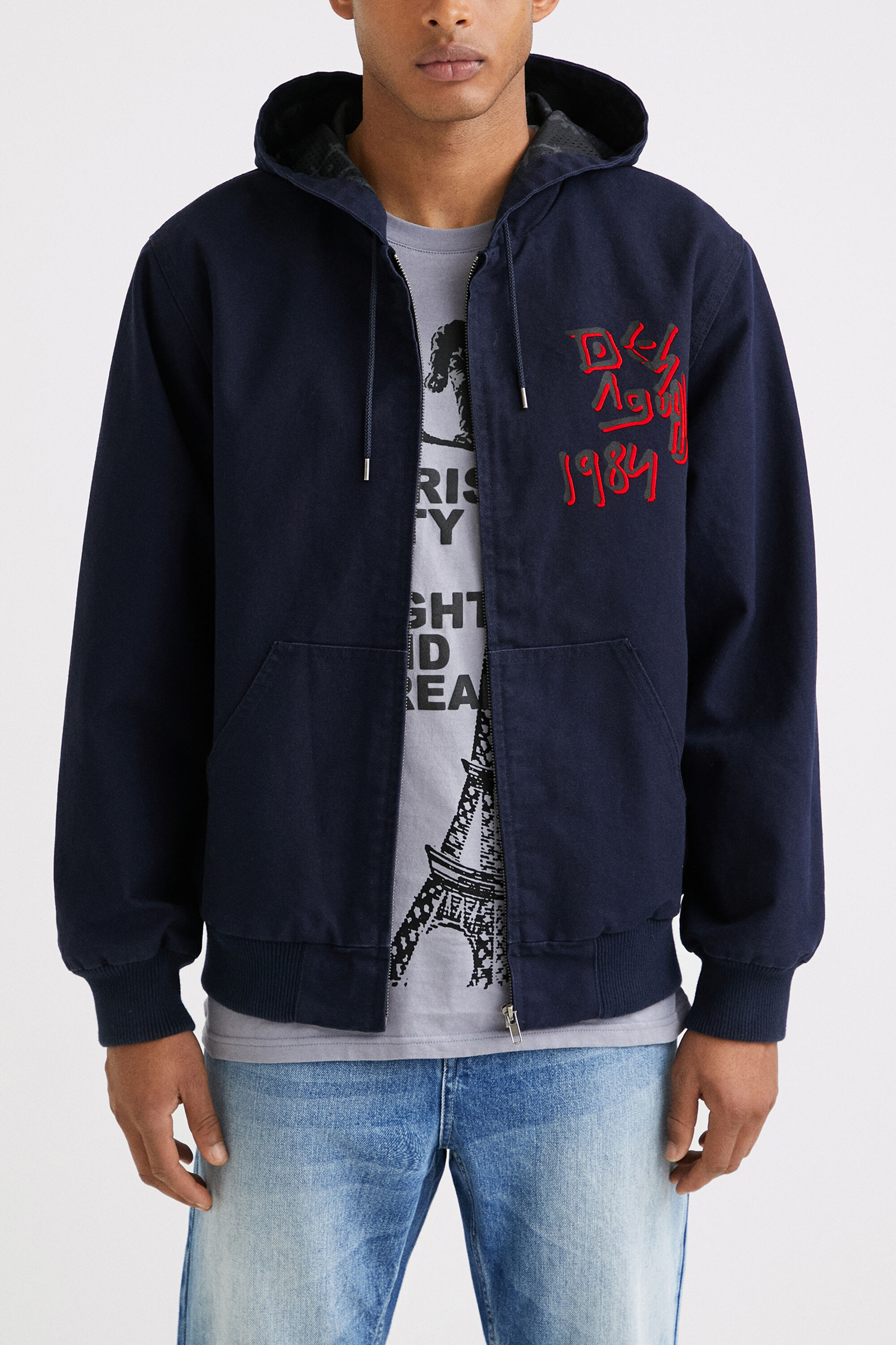 Chaqueta lona capucha