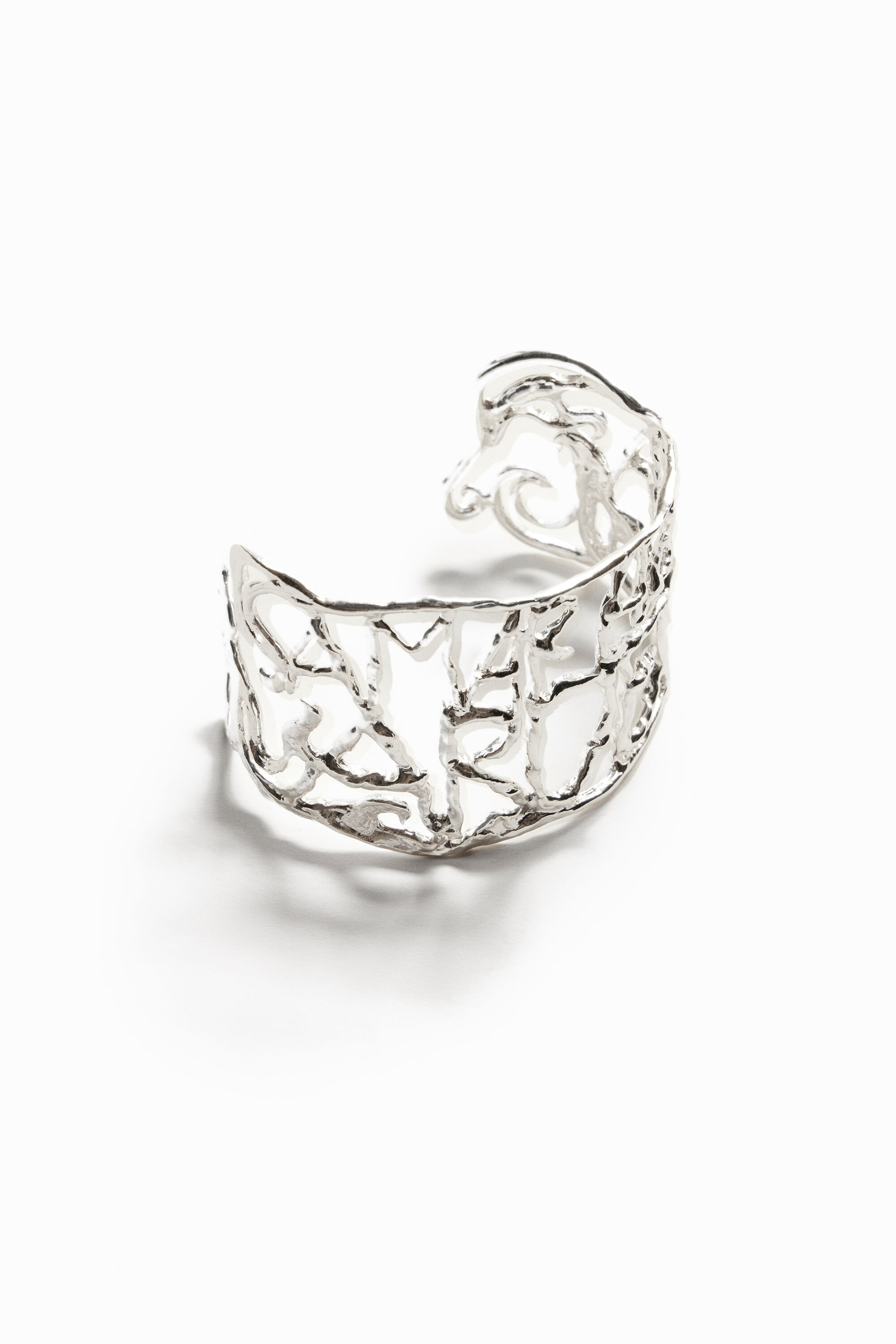 Brazalete ancho mensaje ba&ntilde;o plata Zalio