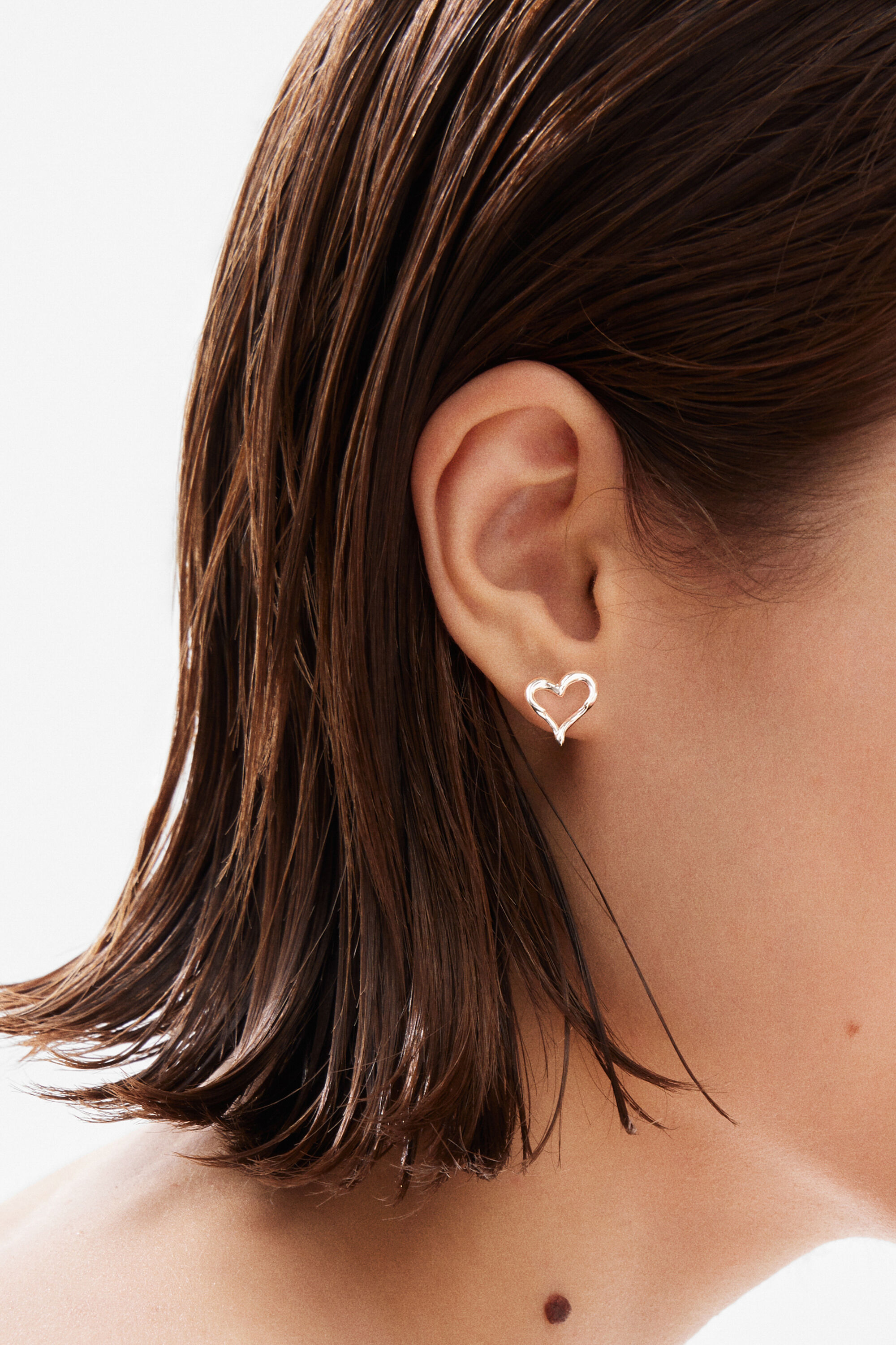 Pendientes coraz&oacute;n ba&ntilde;o plata Zalio