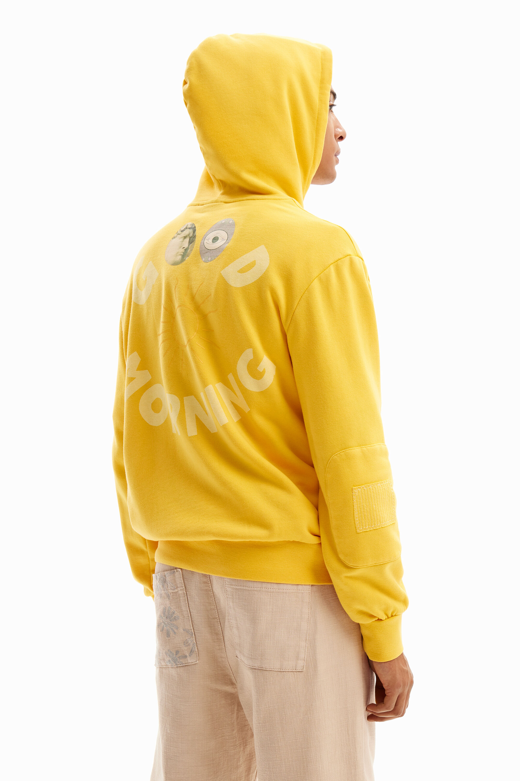 Sudadera patchwork mensaje