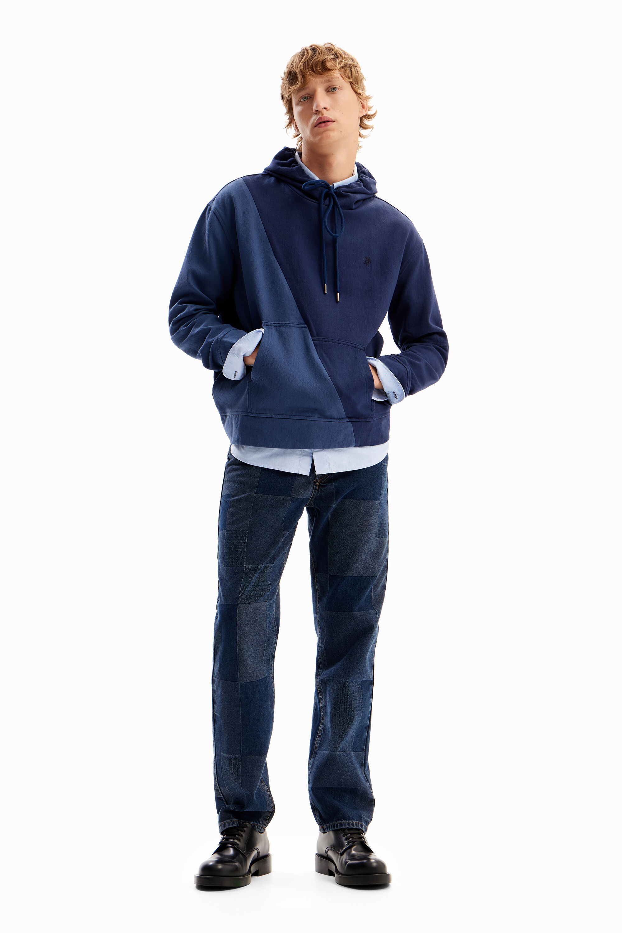 Sudadera bicolor capucha