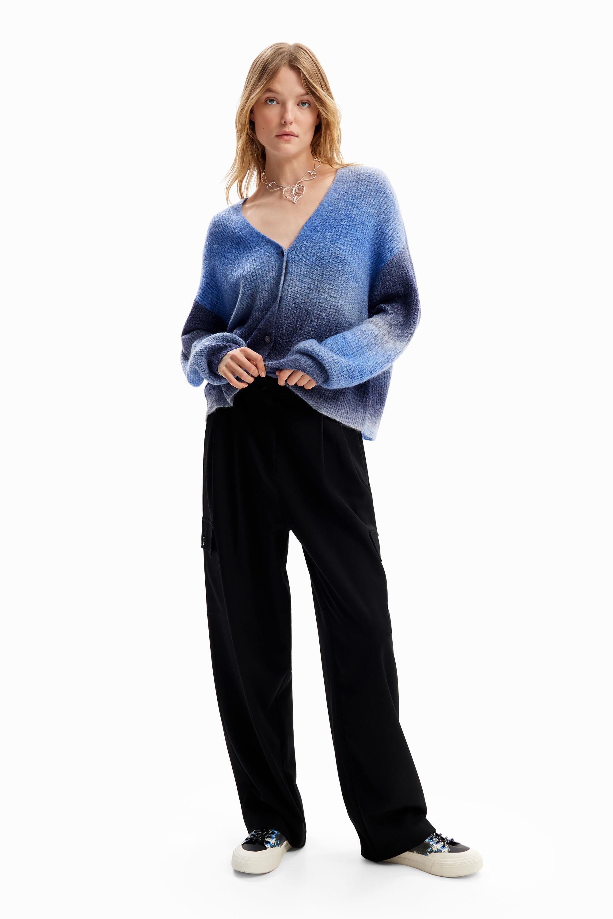 Cardigan oversize degradado