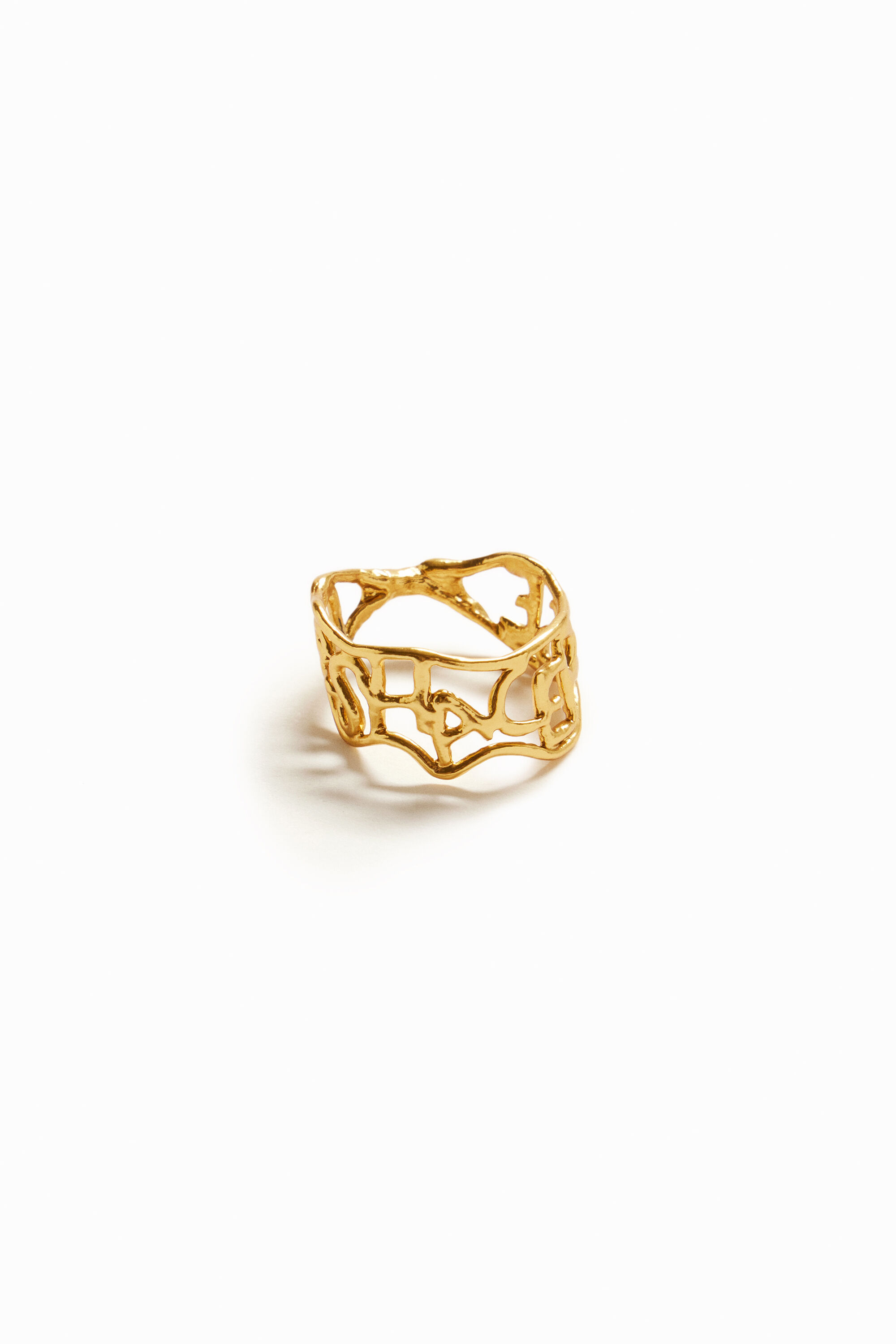 Anillo mensaje ba&ntilde;o oro Zalio