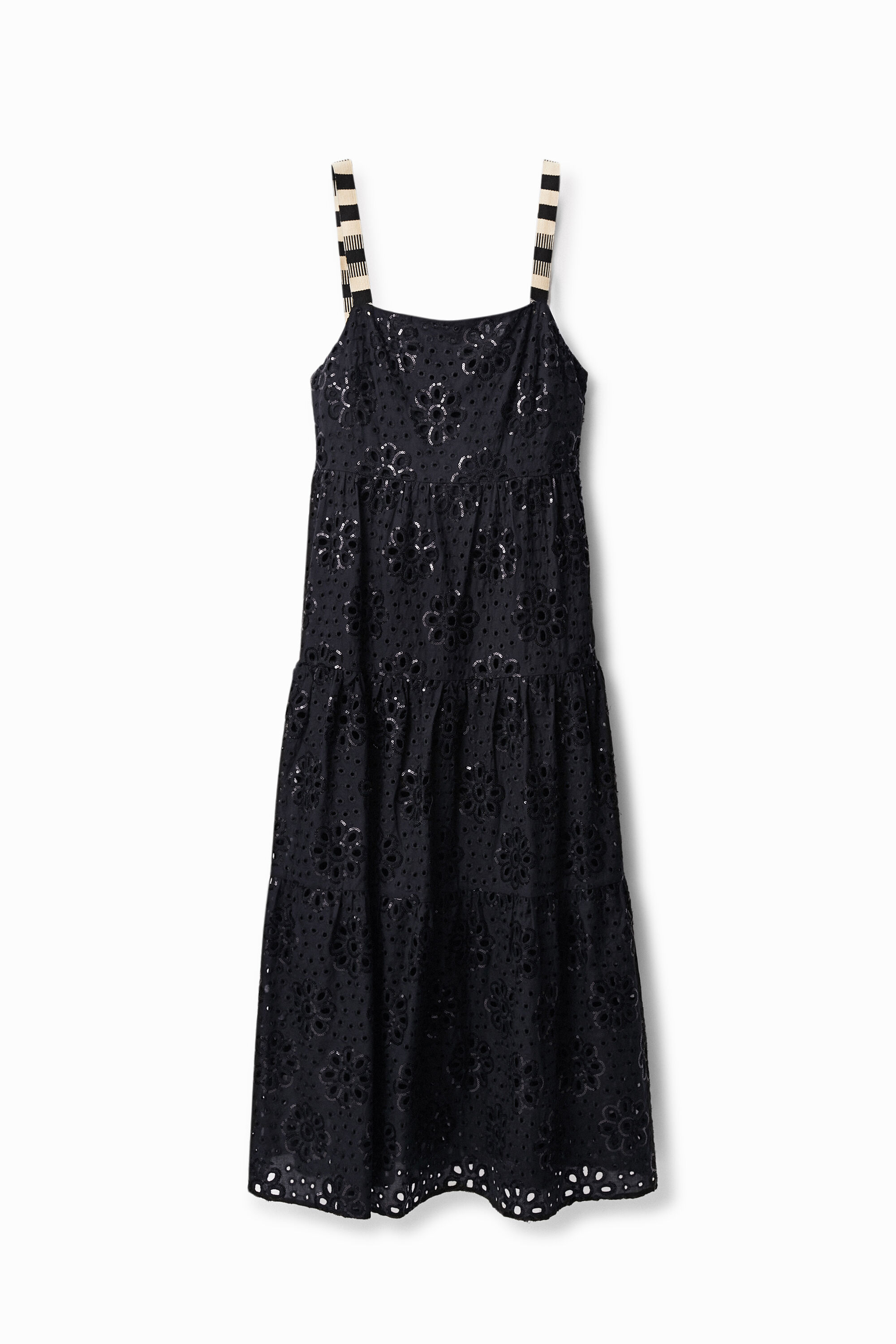 Vestido maxi bordado suizo